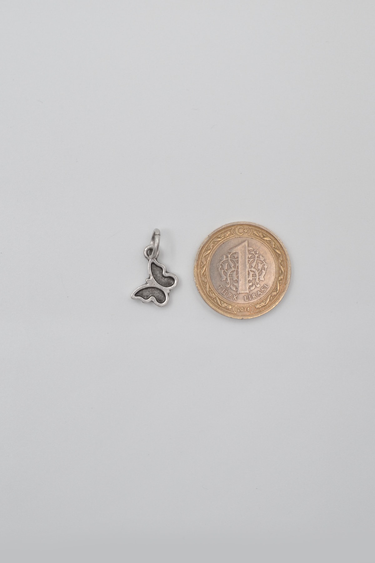 Minimali Kelebek Kolye Ucu - Gümüş ( Silver ) Renk