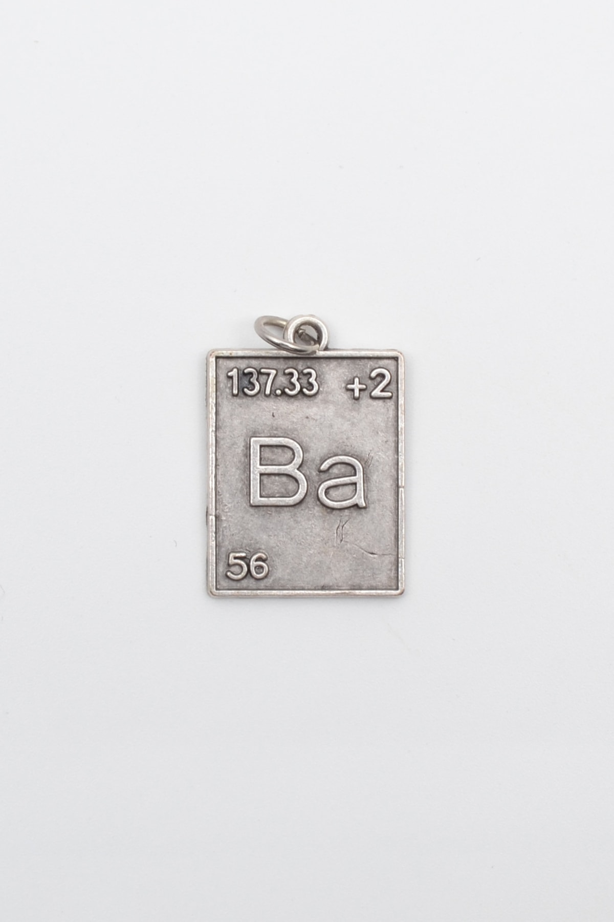 Breaking Bad Ba (Baryum) Element Kolye - Gümüş ( Silver ) Renk - 60 cm Örme Zincir Kolye