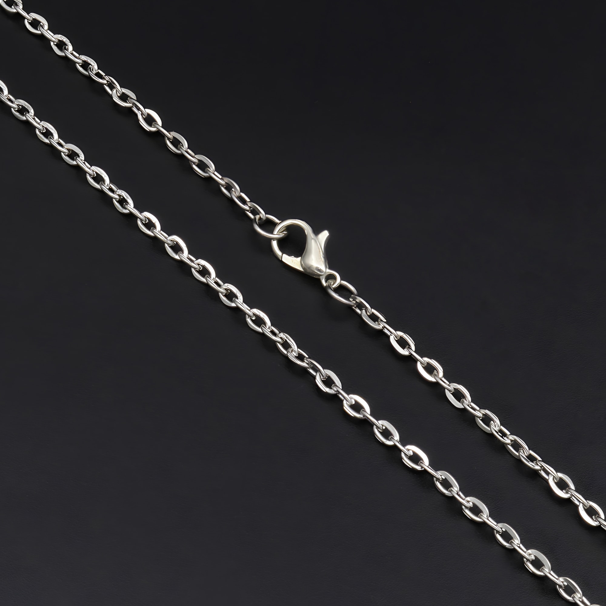 Ok Ucu Şeklinde Kolye - Gümüş ( Silver ) Renk - 60 cm Düz Ezme Zincir Kolye