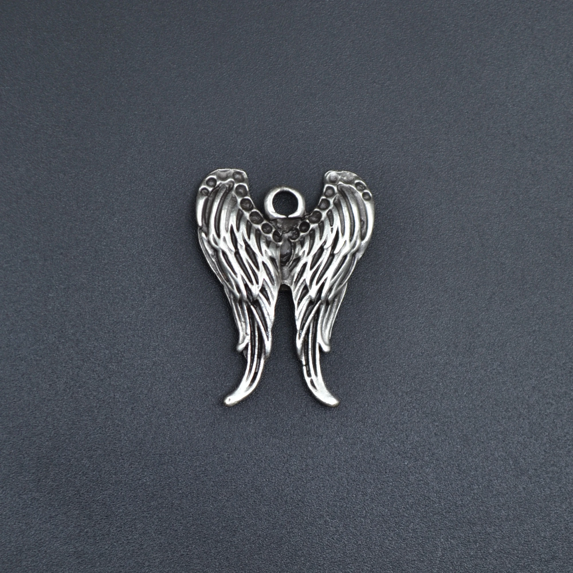 Melek Kanadı Kolye - Gümüş ( Silver ) Renk - 60 cm Düz Ezme Zincir Kolye