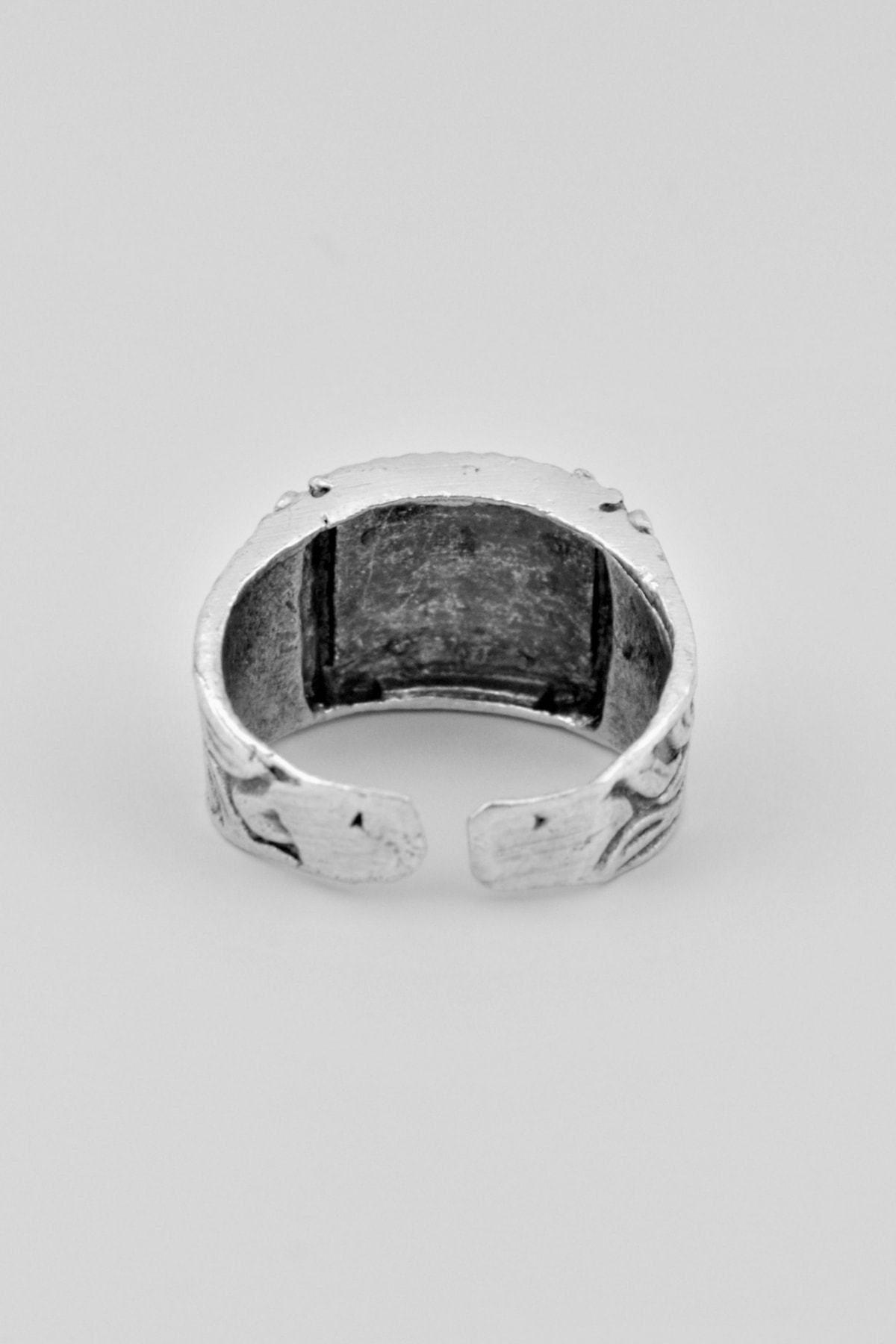 Zülfikar Kılıç Kare Gümüş Kaplama Ayarlamalı Erkek Yüzük