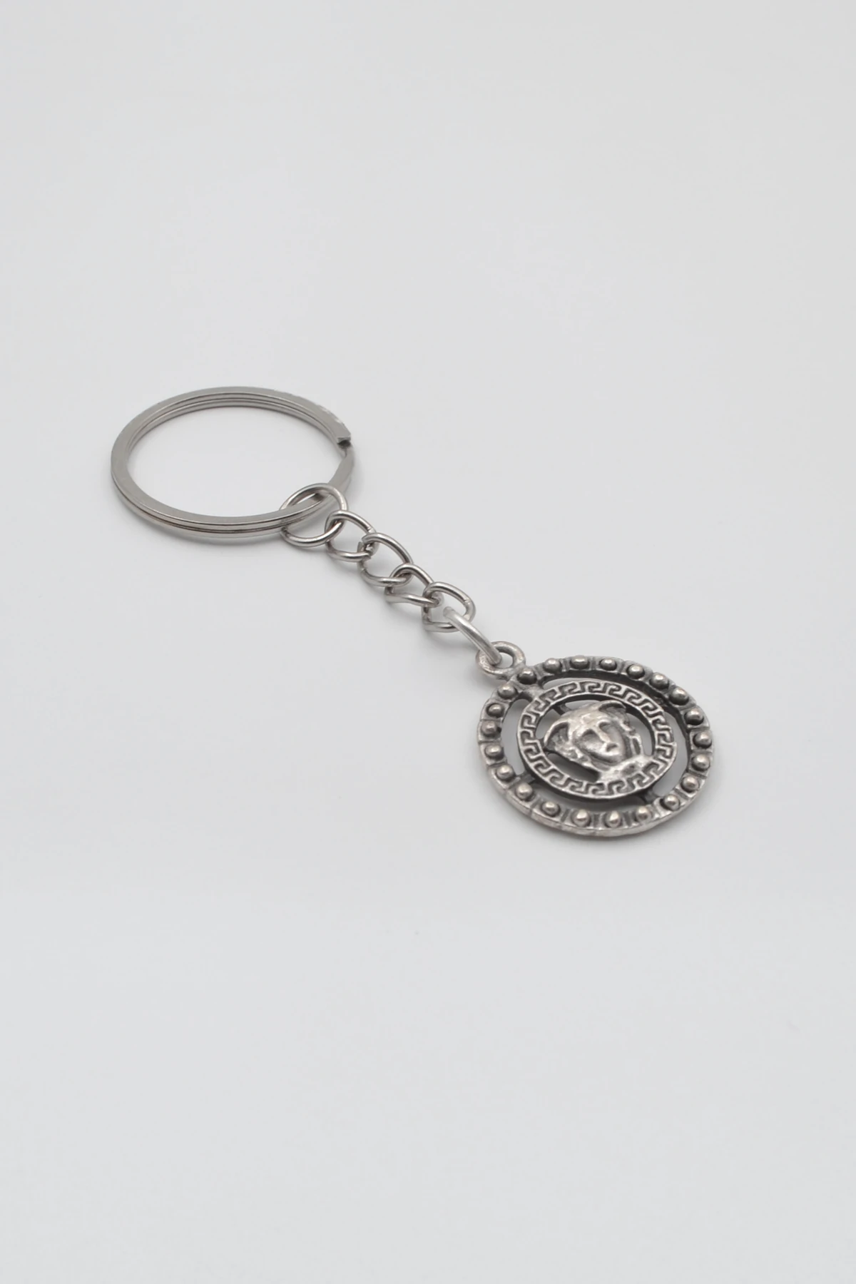 Mitolojik Medusa Anahtarlık - Antik Gümüş Kaplama - Kadın Erkek