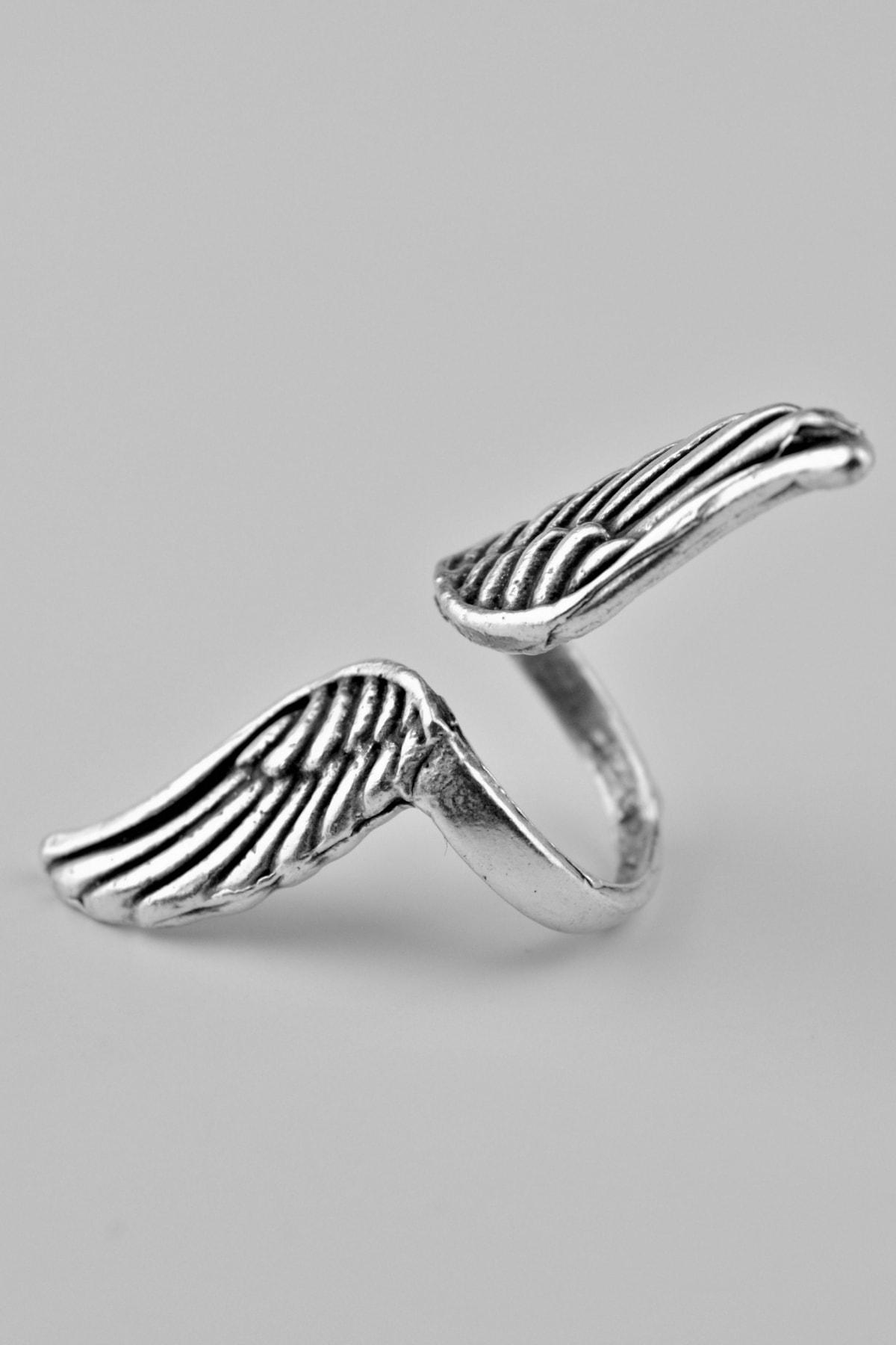 Lucifer Melek Antik Gümüş Kaplama Ayarlamalı Kadın Erkek Yüzük