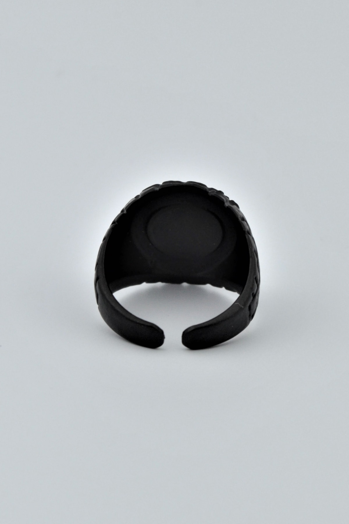 Atatürk İmzalı Yuvarlak Mat Siyah Ayarlamalı Erkek Yüzük