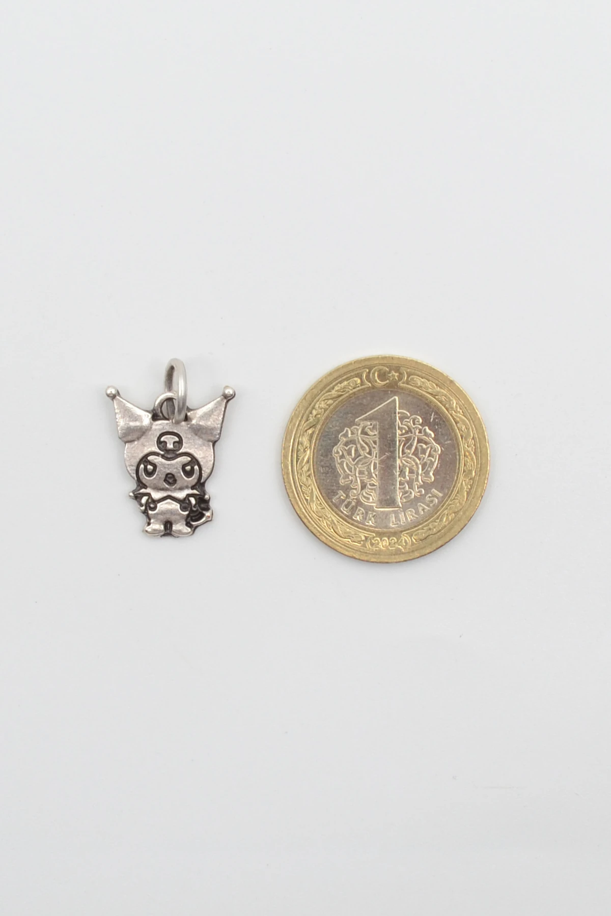 Anime Sanrio Kuromi Kolye Ucu - Gümüş ( Silver ) Renk