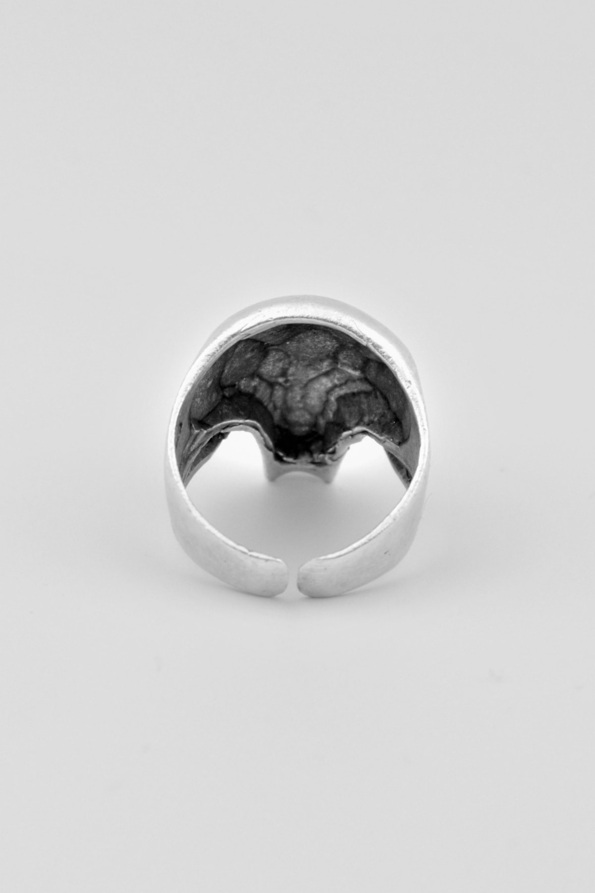 Punisher Kuru Kafa Gümüş Kaplama Ayarlamalı Erkek Yüzük