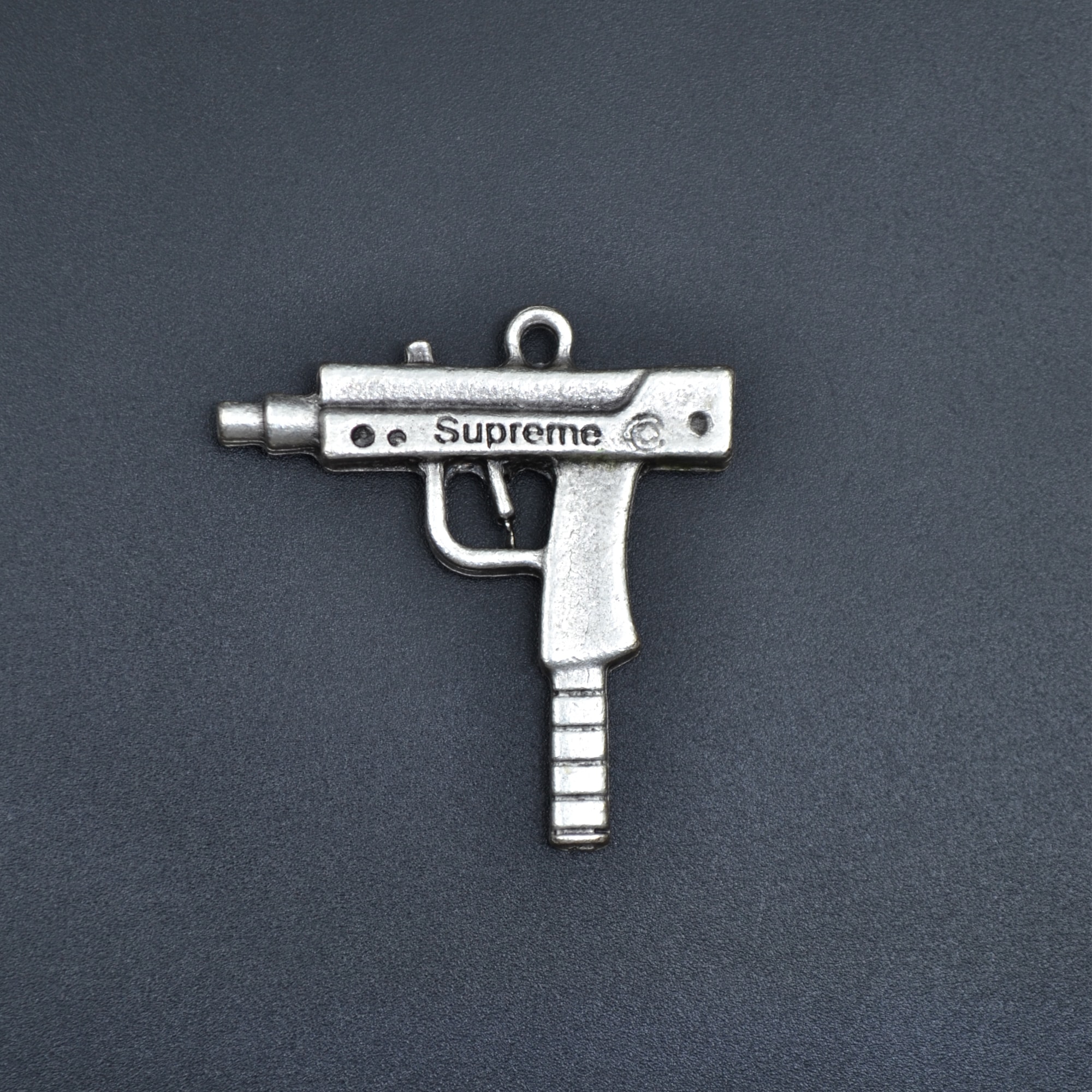 Uzi Kolye - Gümüş ( Silver ) Renk - 60 cm Deri İp Kolye