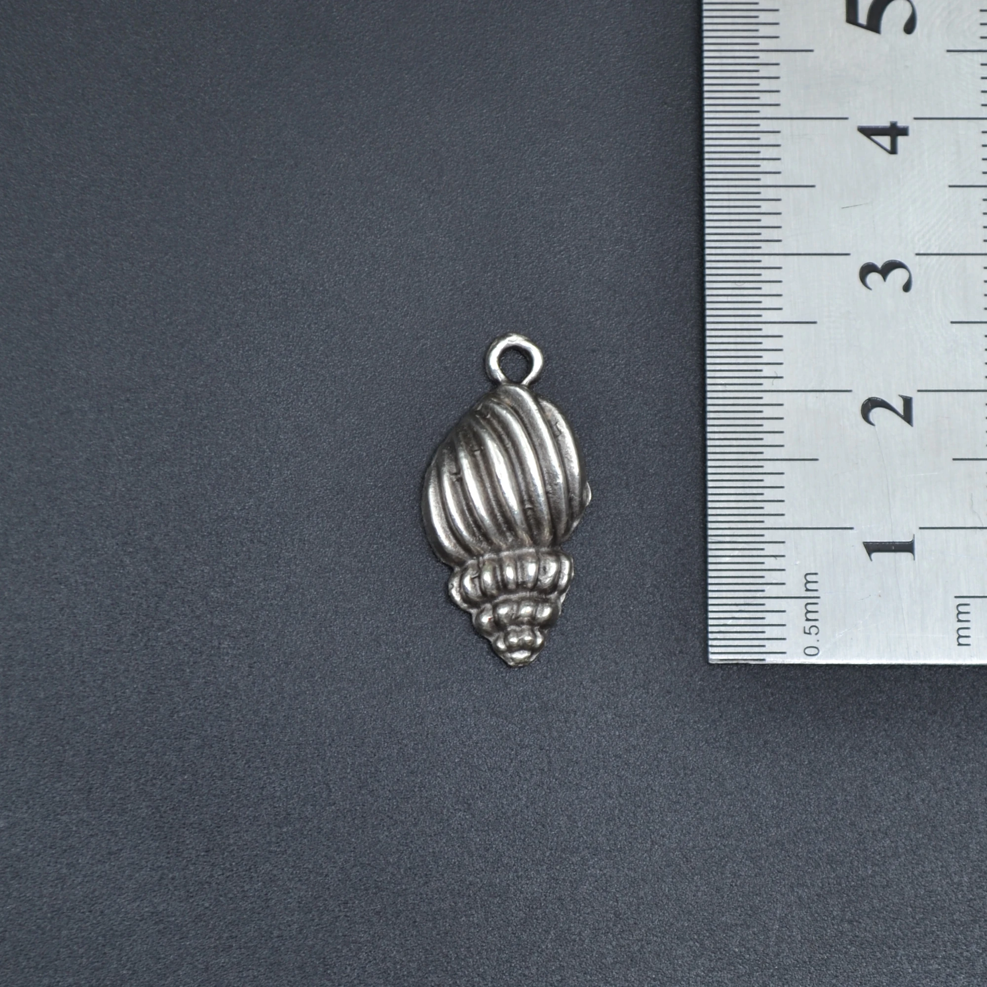 Minimal Deniz Kabuğu Kolye - Gümüş ( Silver ) Renk - 60 cm Deri İp Kolye