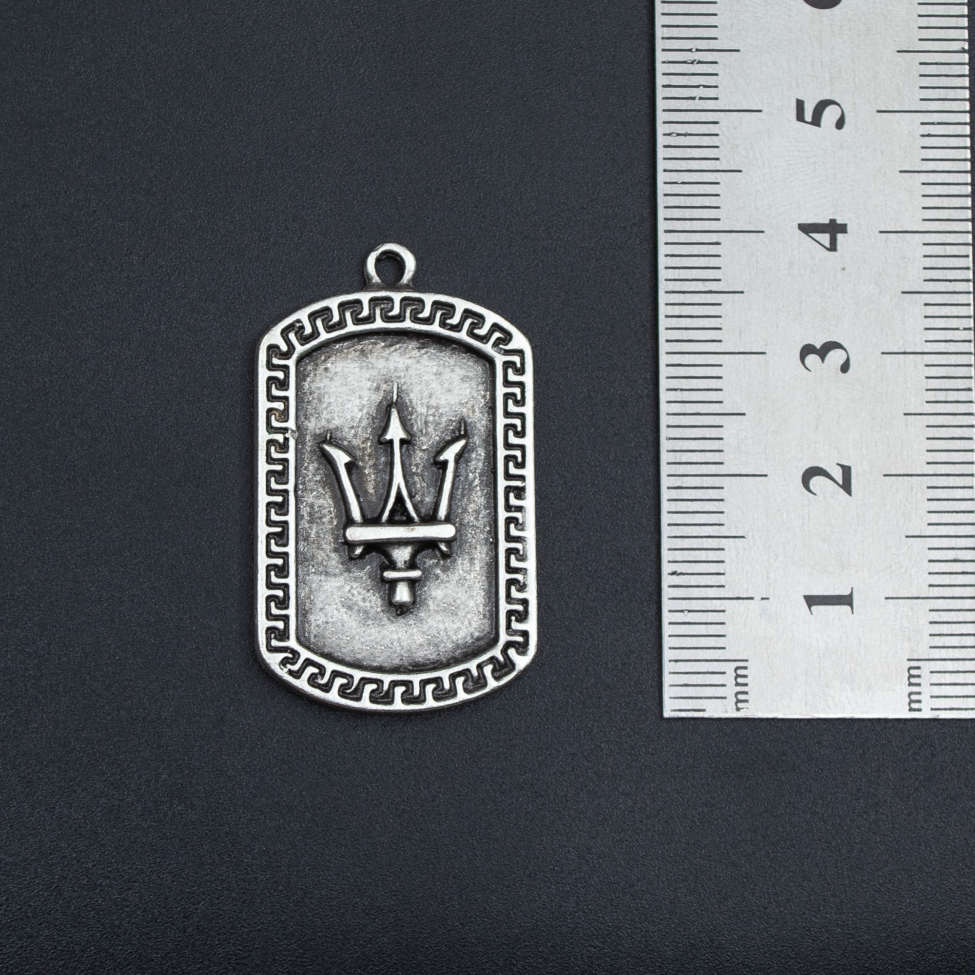 Poseidon - Mızrak Kolye - Gümüş ( Silver ) Renk - 60 cm Düz Ezme Zincir Kolye