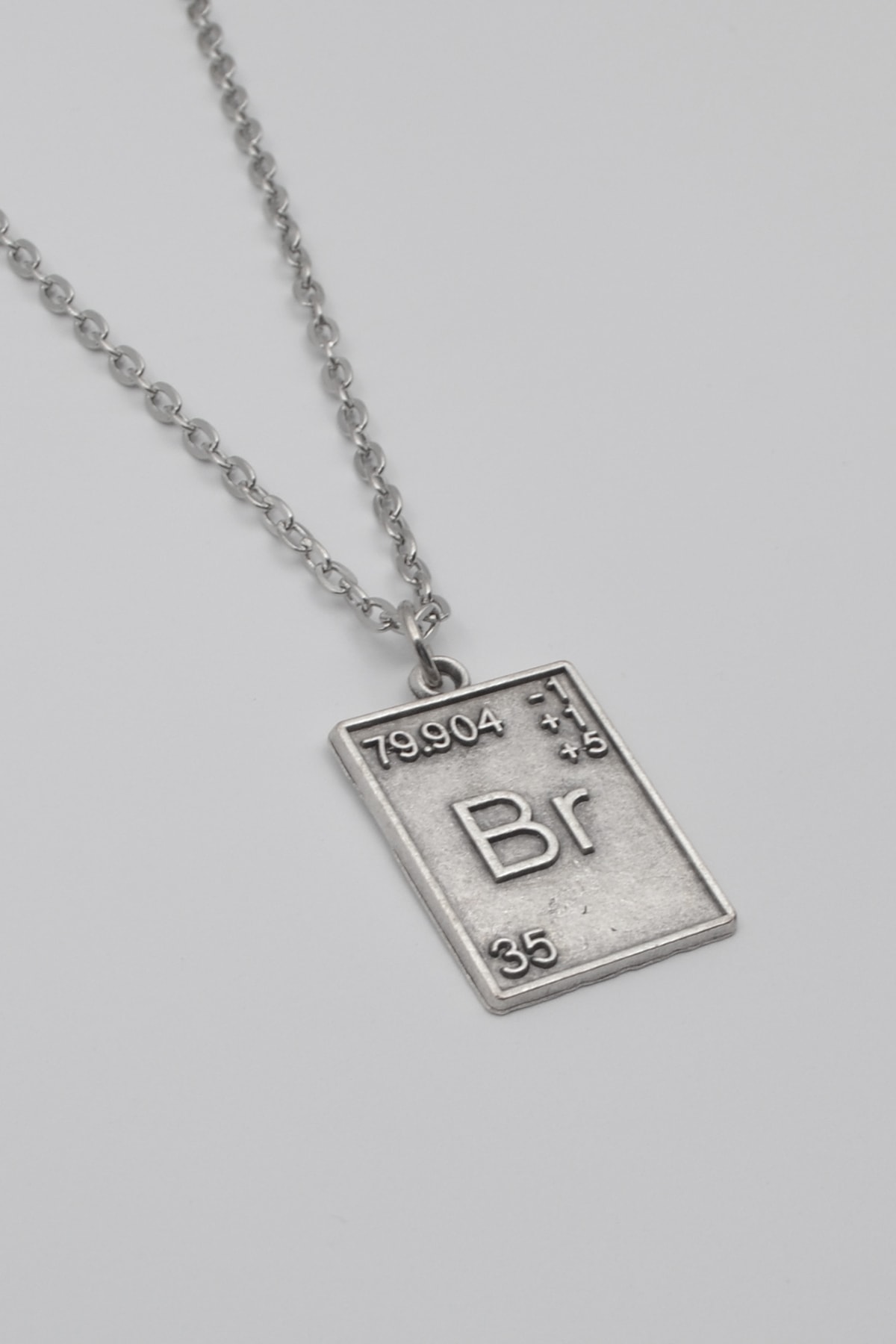 Breaking Bad Br (Brom) Element Kolye - Gümüş ( Silver ) Renk - 60 cm Düz Ezme Zincir Kolye