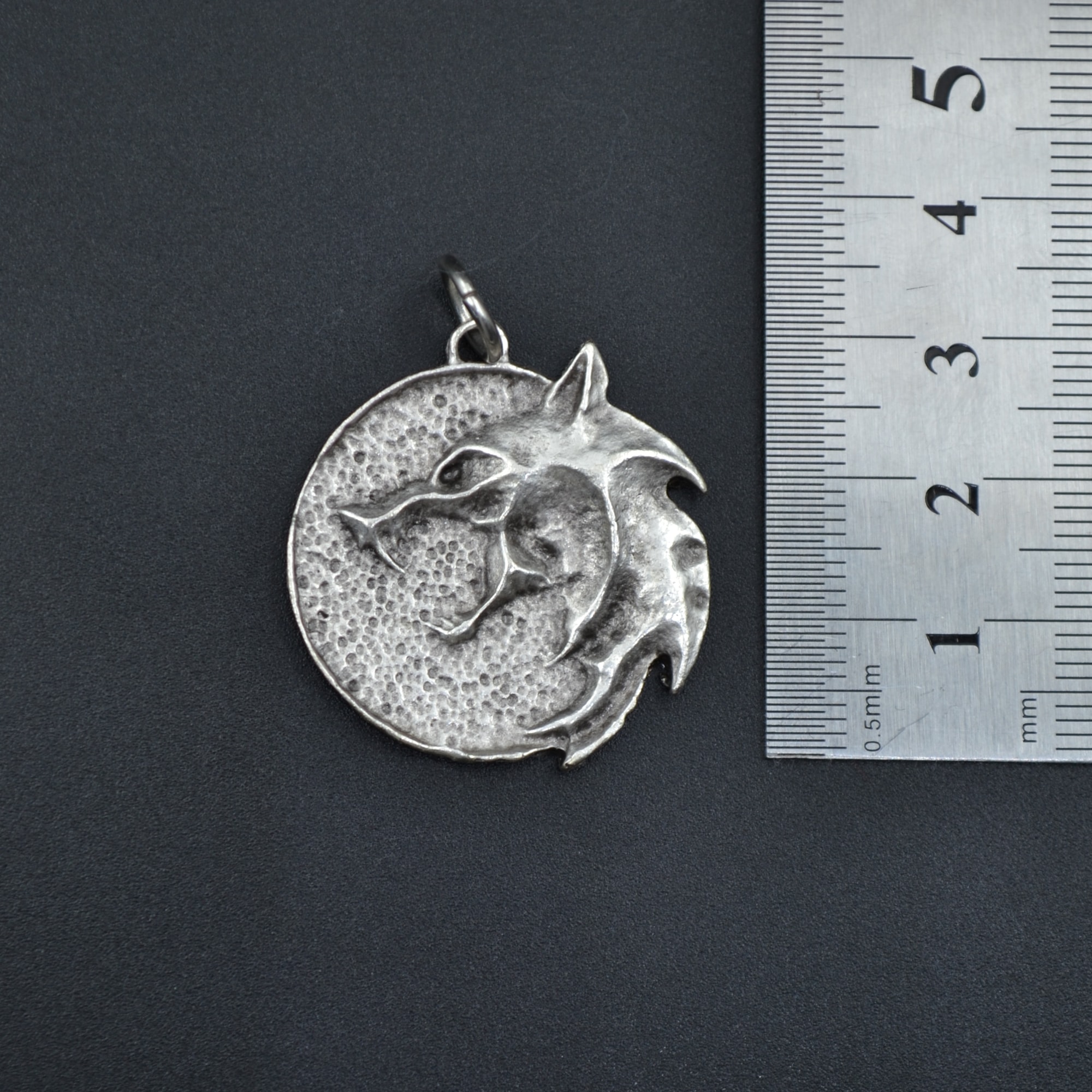 The Witcher 3 Madalyon Kolye - Gümüş ( Silver ) Renk - 60 cm Düz Ezme Zincir Kolye