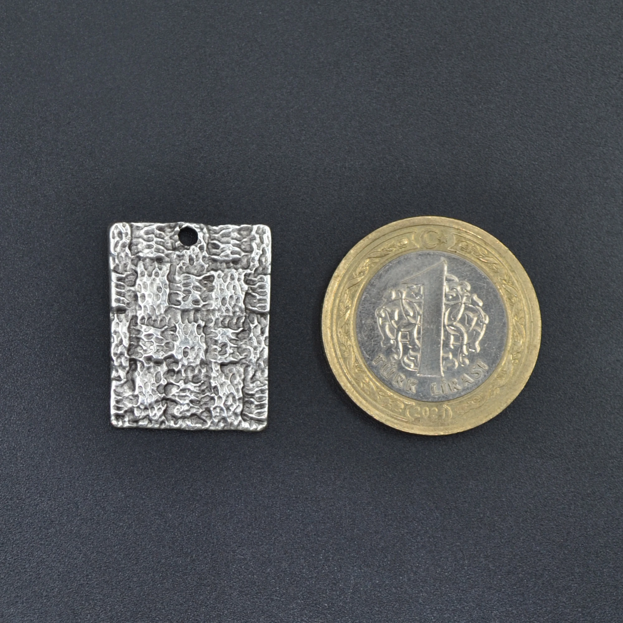 Trend Plaka Kolye - Gümüş ( Silver ) Renk - 60 cm Düz Ezme Zincir Kolye