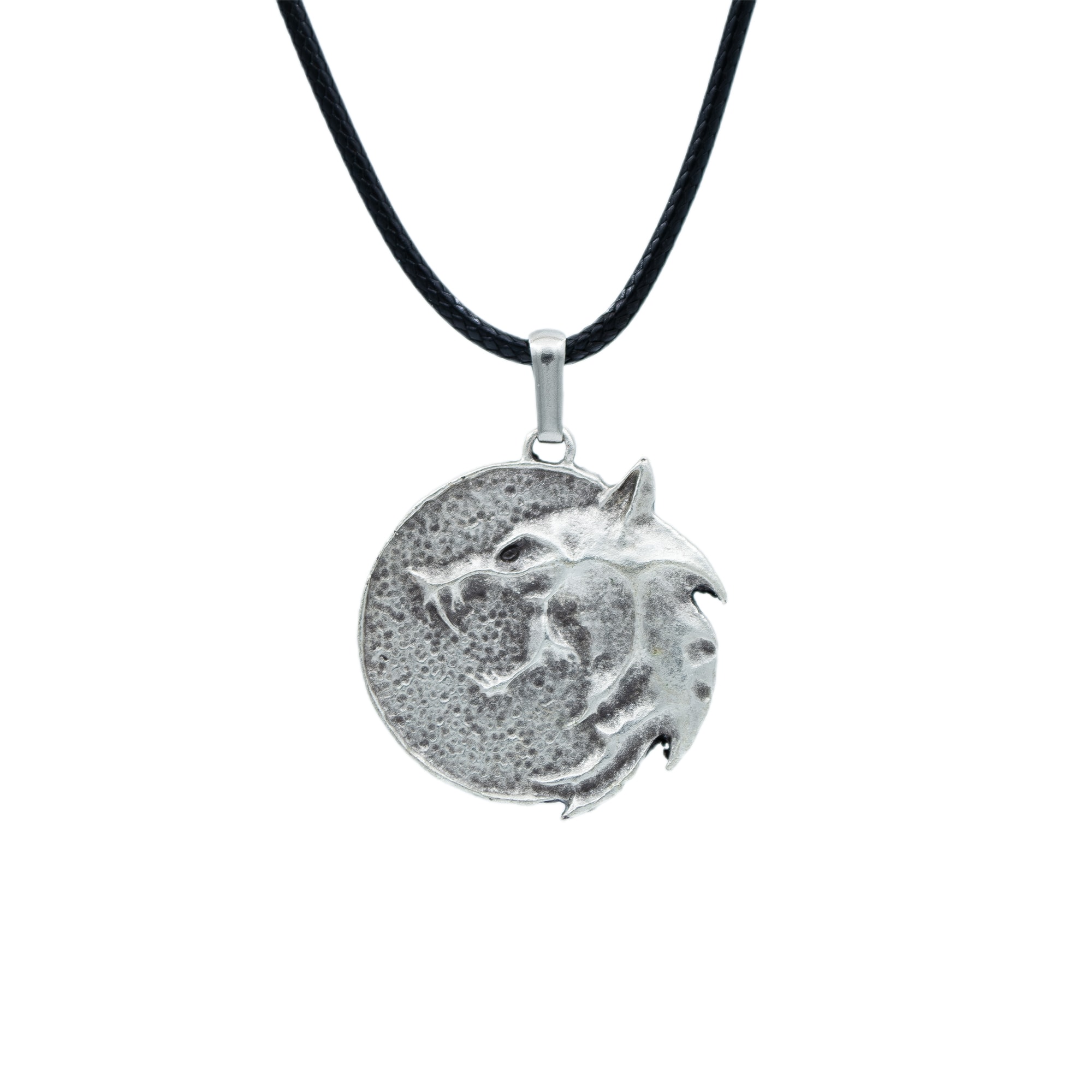 The Witcher 3 Madalyon Kolye - Gümüş ( Silver ) Renk - 60 cm Deri İp Kolye