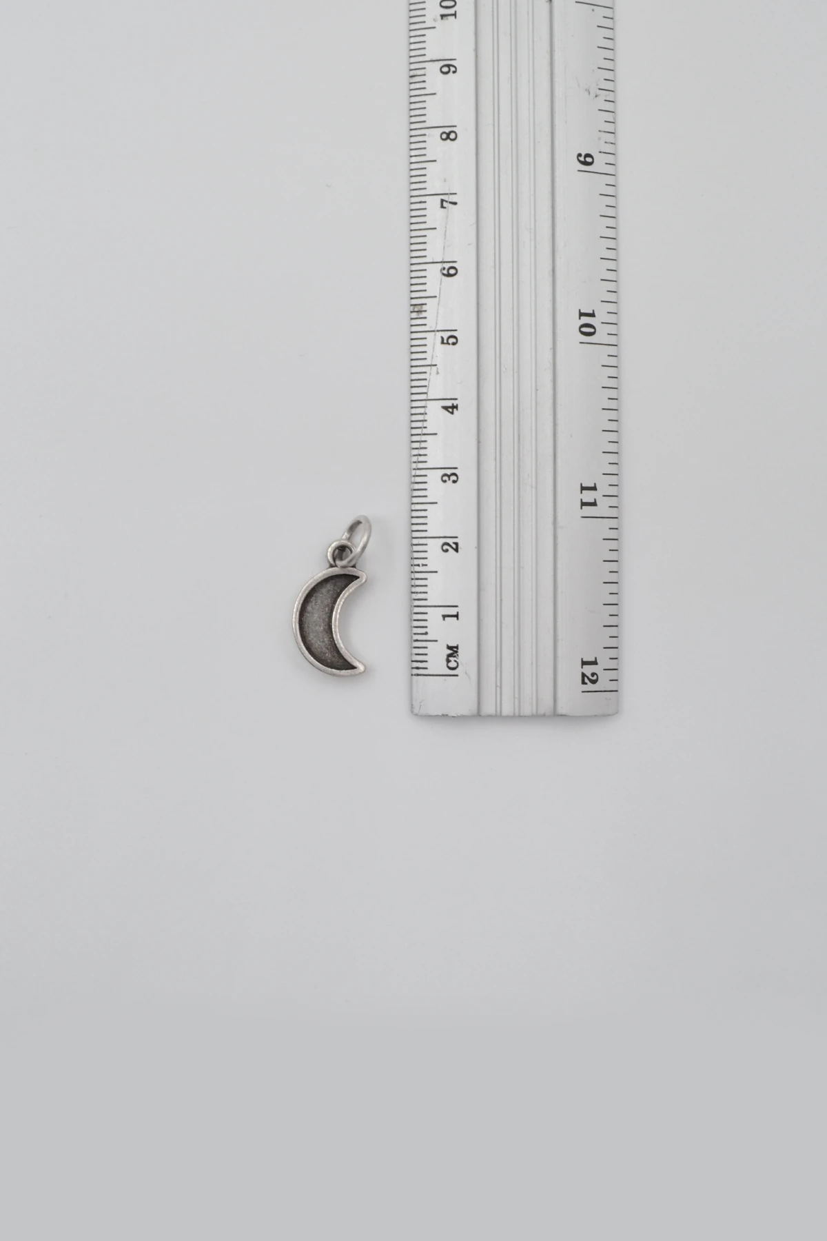 Minimalist Ay Örme Zincir Kolye - Antik Gümüş Kaplama - Kadın Erkek - 60 cm