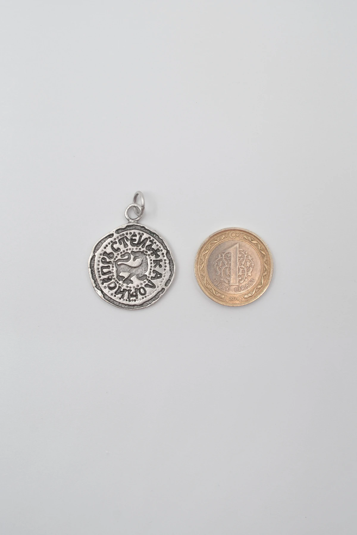 Kaloyan's Madalyon Örme Zincir Kolye - Antik Gümüş Kaplama - Kadın Erkek - 60 cm