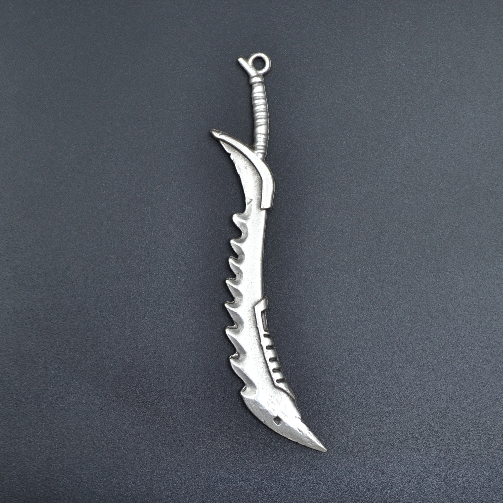 Kılıç Kolye - Gümüş ( Silver ) Renk - 60 cm Deri İp Kolye