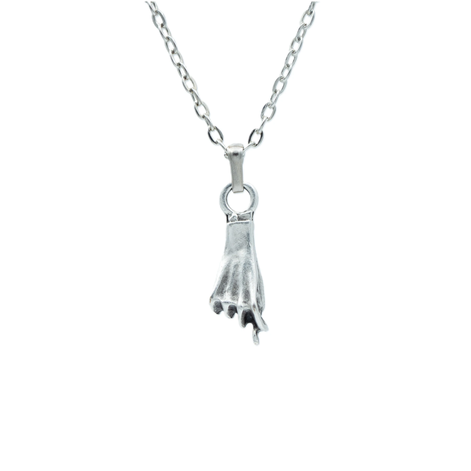 Nah El Hareketi Kolye - Gümüş ( Silver ) Renk - 60 cm Düz Ezme Zincir Kolye