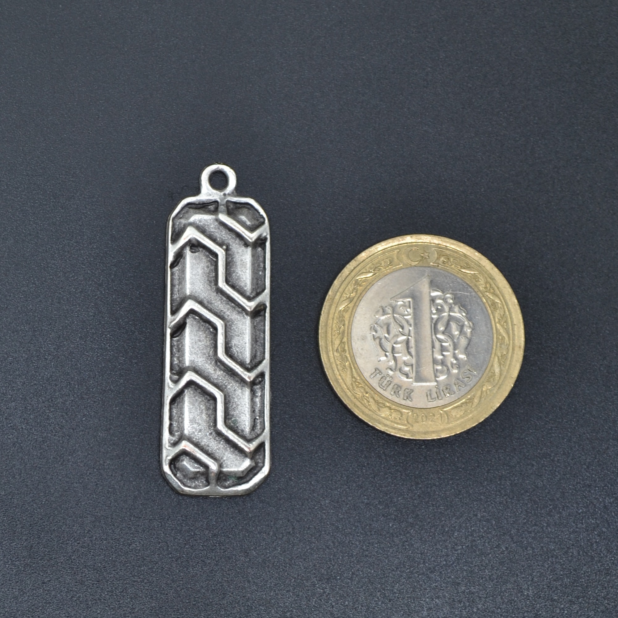 Çubuk Bar Kolye Ucu - Gümüş ( Silver ) Renk