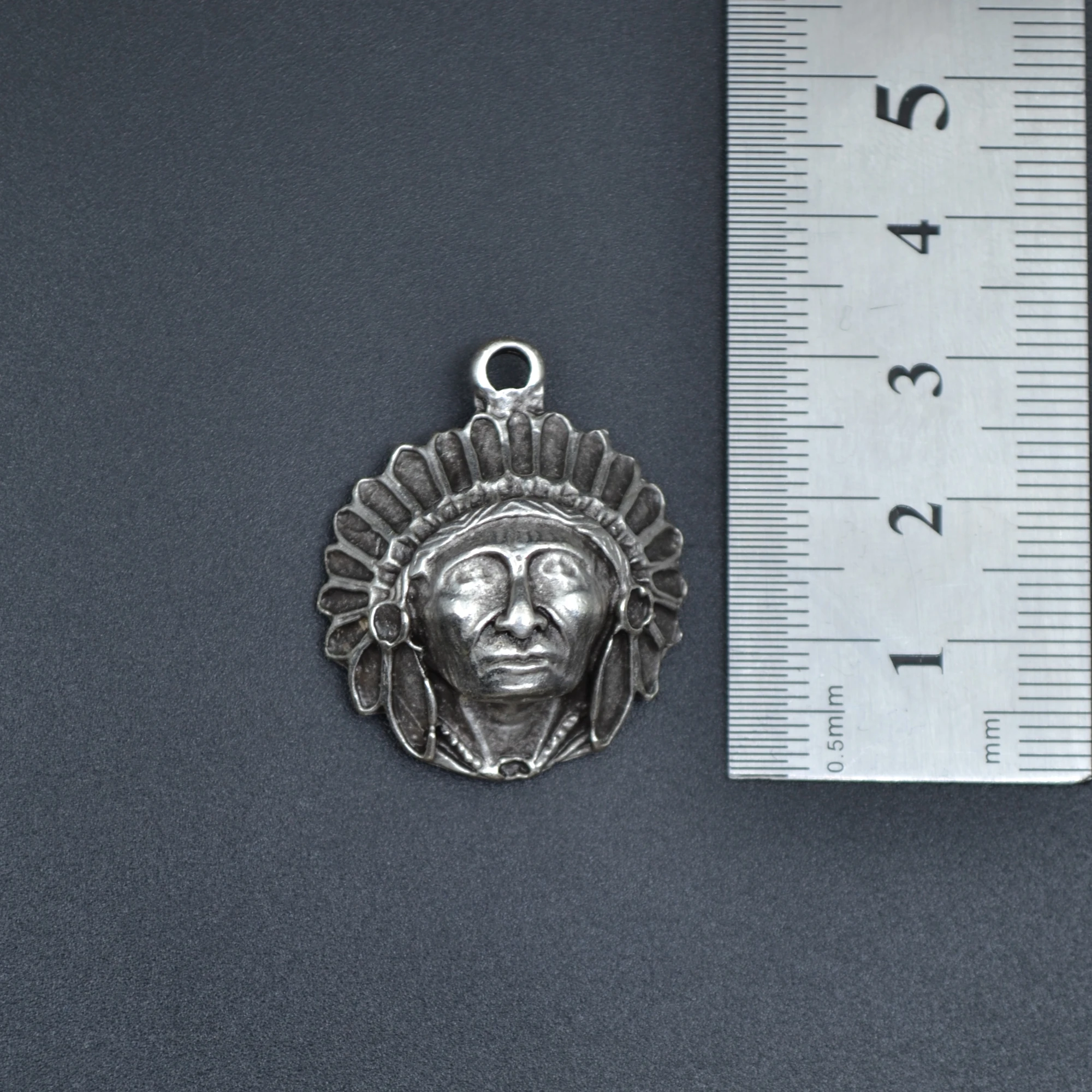 Kızılderili Kolye - Gümüş ( Silver ) Renk - 60 cm Örme Zincir Kolye