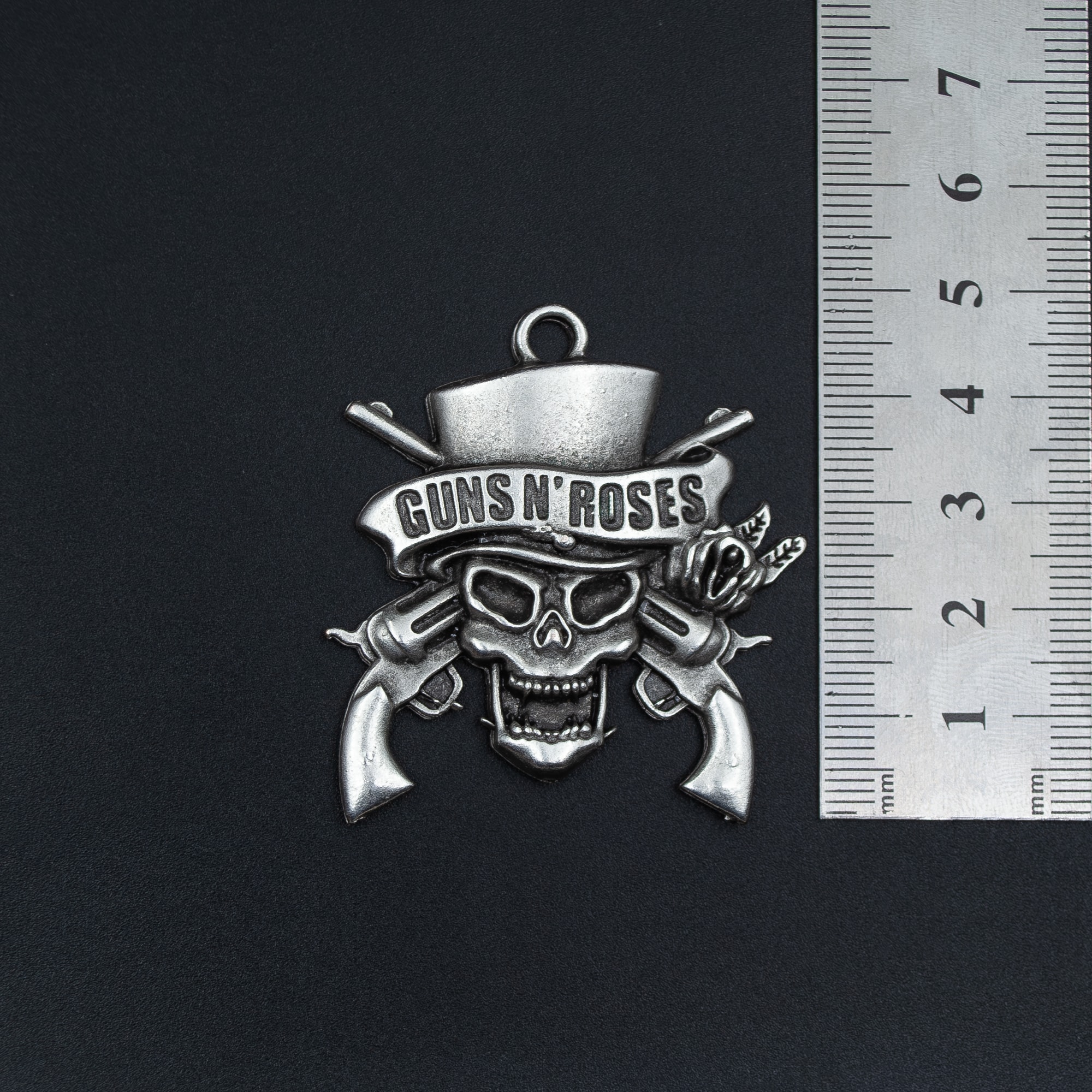Guns'n Roses Kolye - Gümüş ( Silver ) Renk - 60 cm Düz Ezme Zincir Kolye