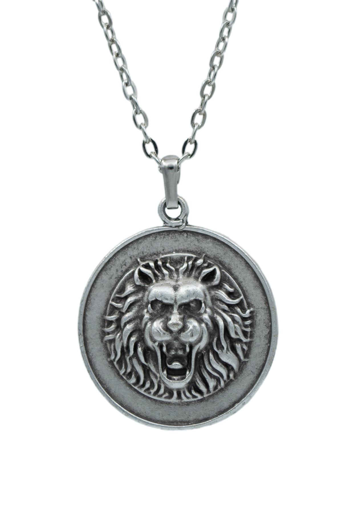 3'lü Aslan Kral Aslan Madalyon Taç Erkek Kadın Kolye Seti