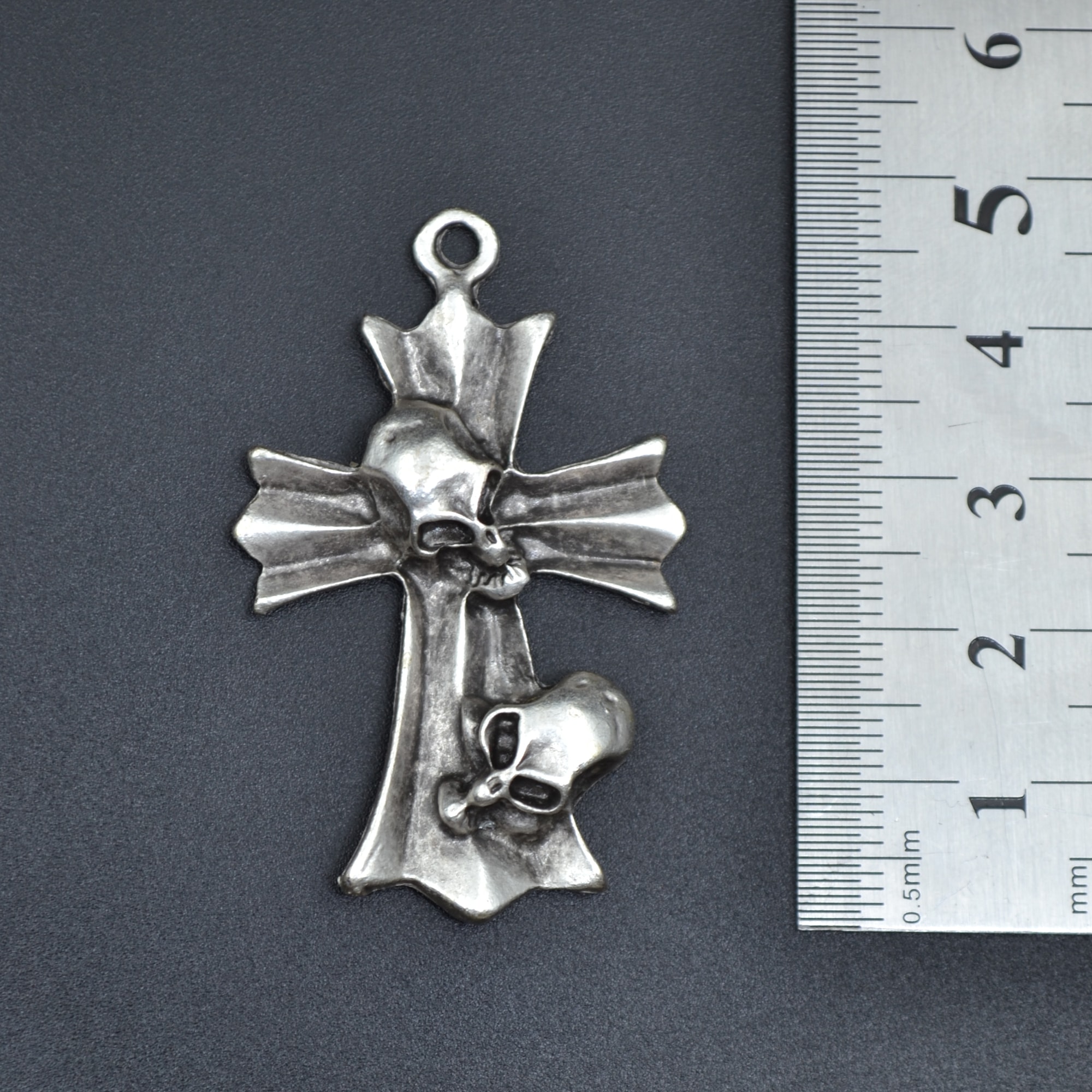 Kuru Kafa Haç Kolye Ucu - Gümüş ( Silver ) Renk