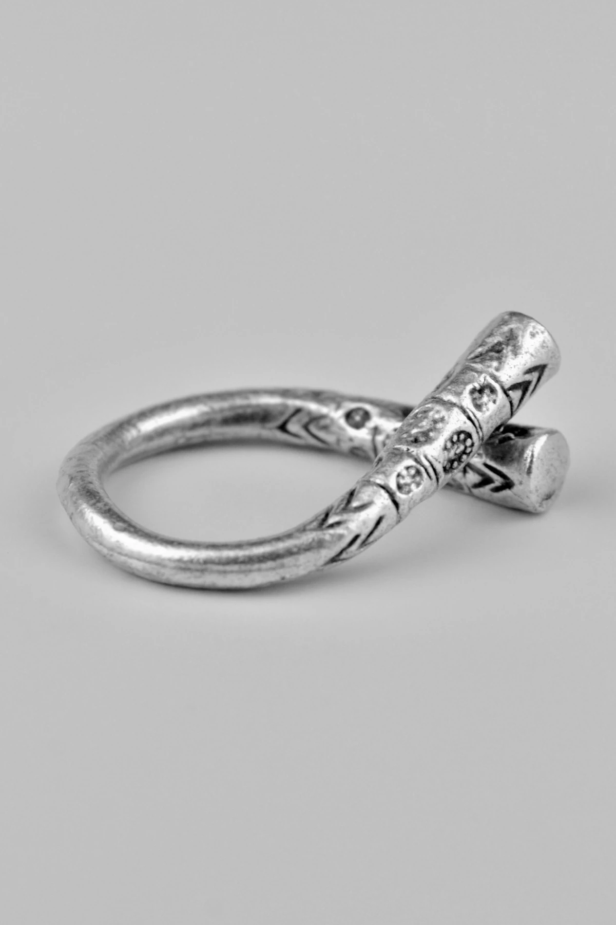 Antik Totem Antik Gümüş Kaplama Ayarlamalı Kadın Erkek Yüzük