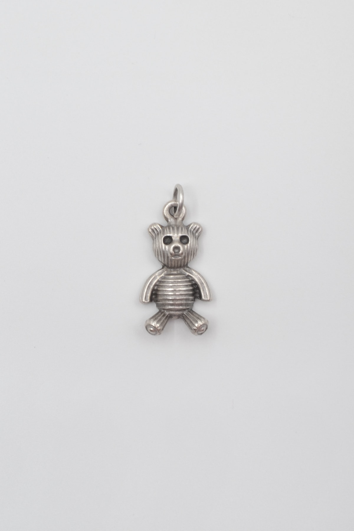 Oyuncak Ayıcık Örme Zincir Kolye - Antik Gümüş Kaplama - Kadın Erkek - 60 cm