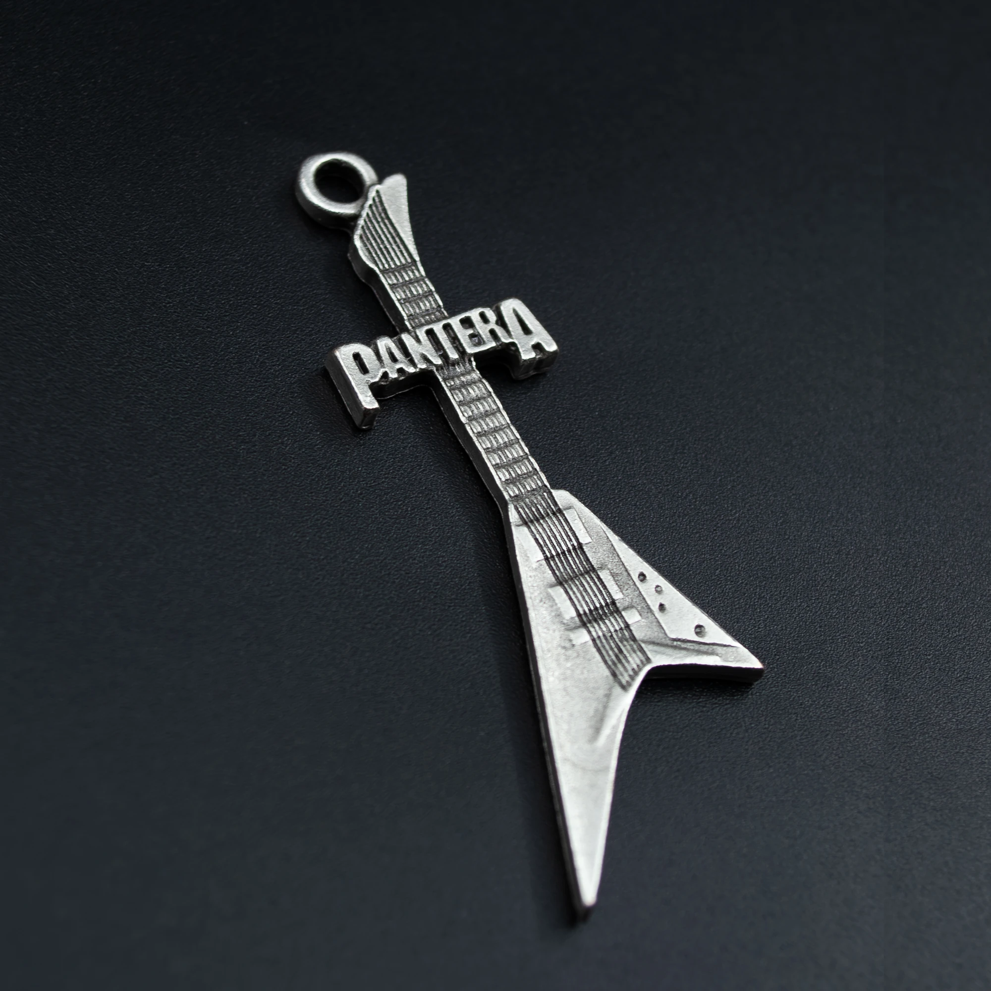 Pantera Elektro Gitar Kolye Ucu - Gümüş ( Silver ) Renk