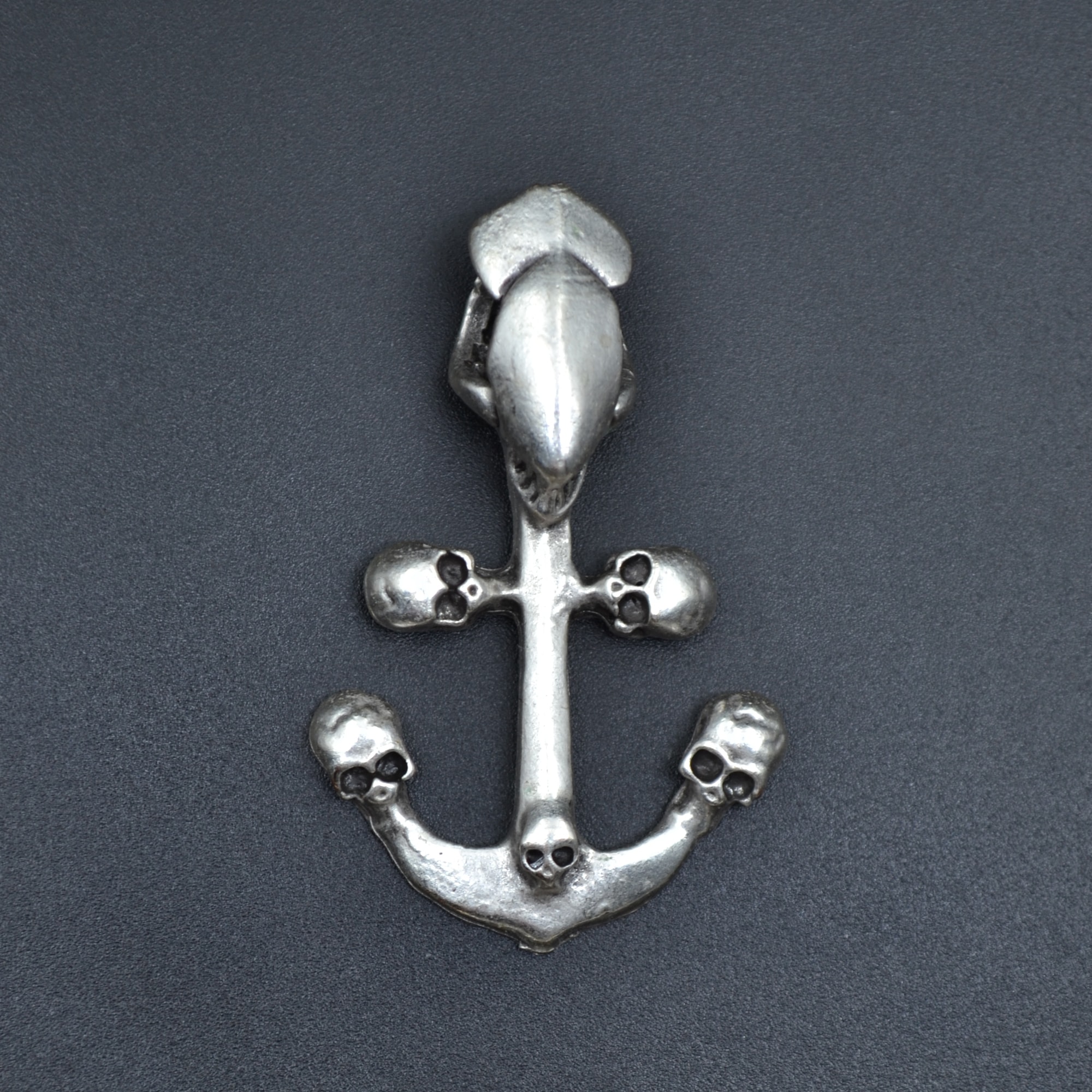 Kuru Kafa Deniz Çapa Kolye Ucu - Gümüş ( Silver ) Renk