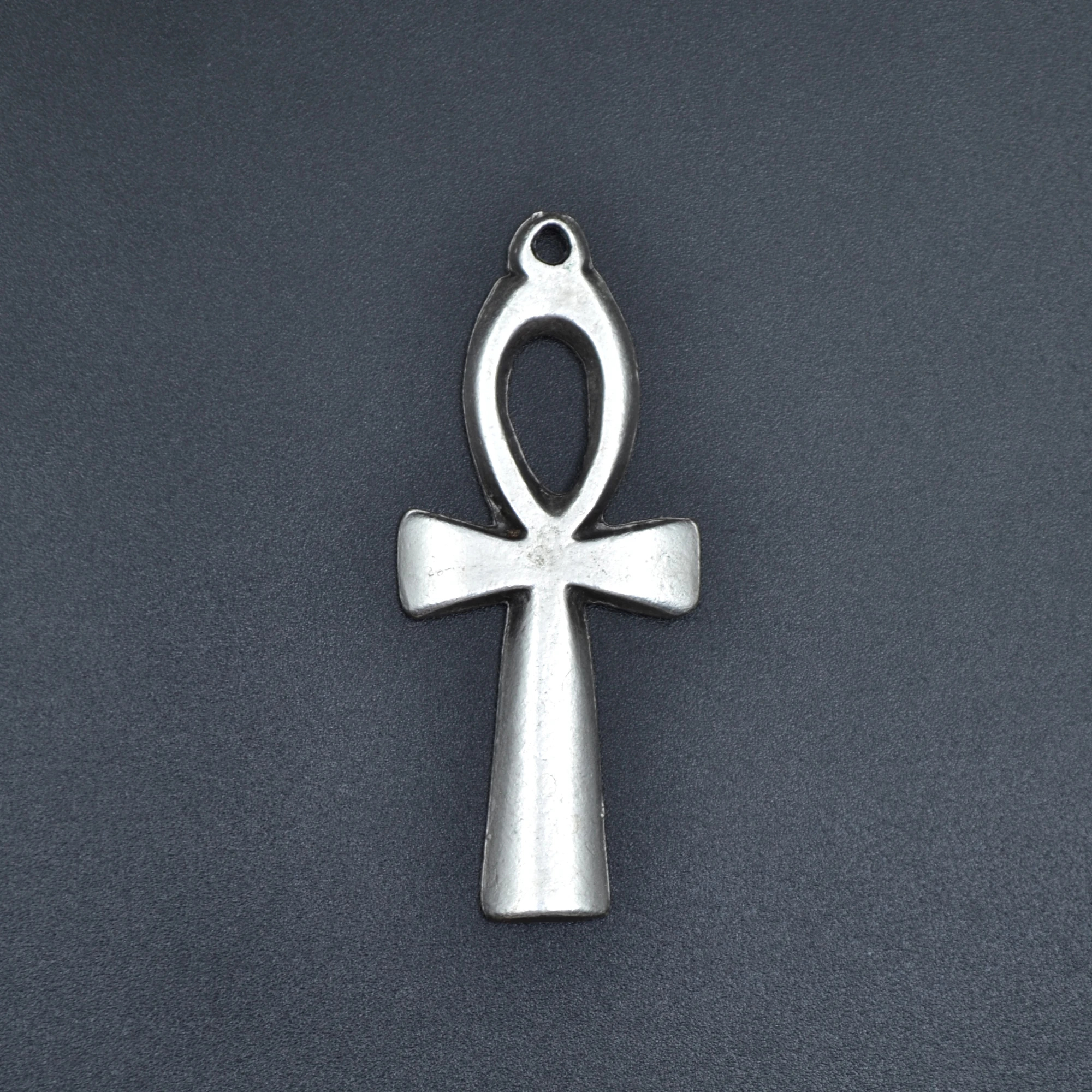 Ankh Sembolü - Nil'in Anahtarı Kolye - Gümüş ( Silver ) Renk - 60 cm Örme Zincir Kolye