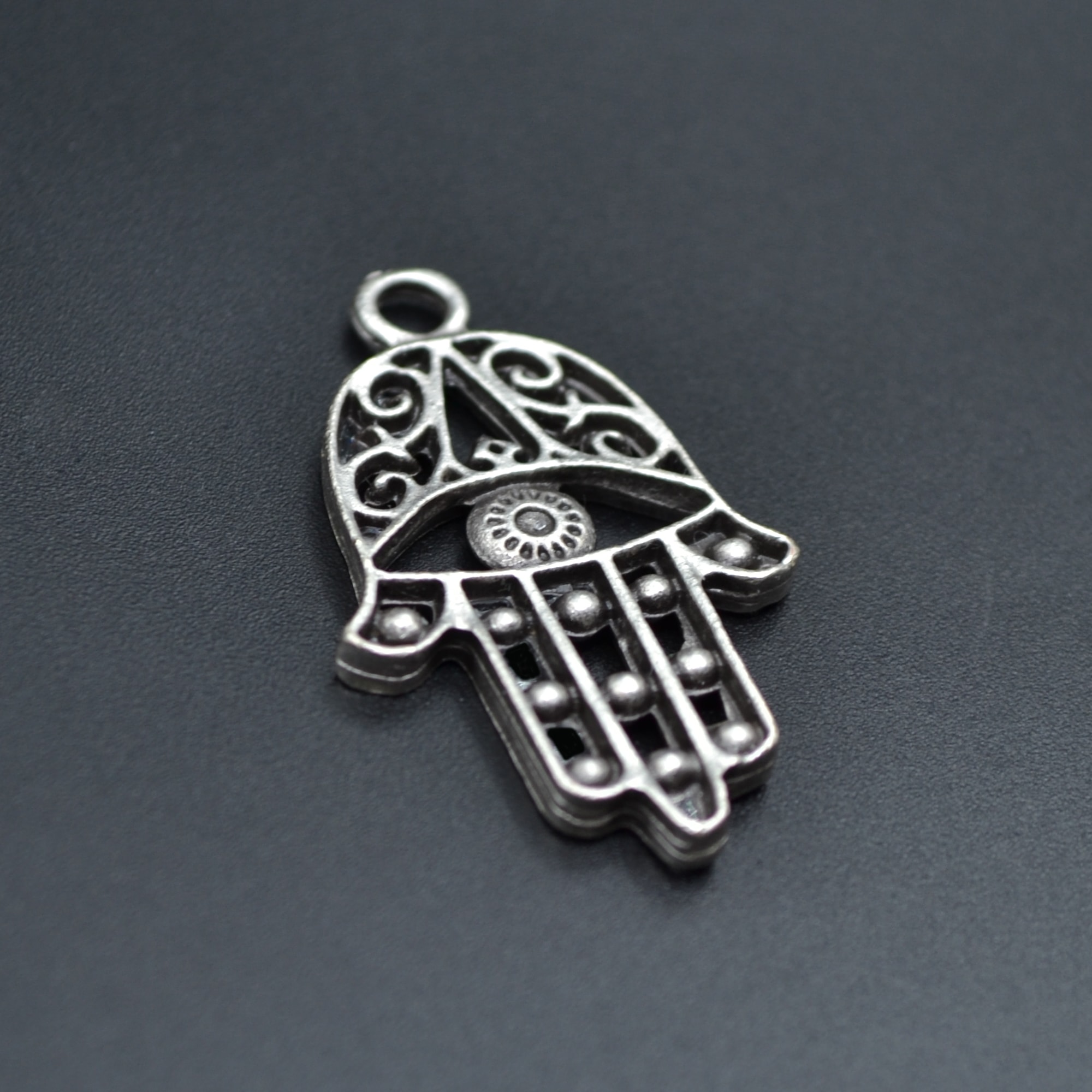 Fatma Ana Eli Kolye - Gümüş ( Silver ) Renk - 60 cm Düz Ezme Zincir Kolye