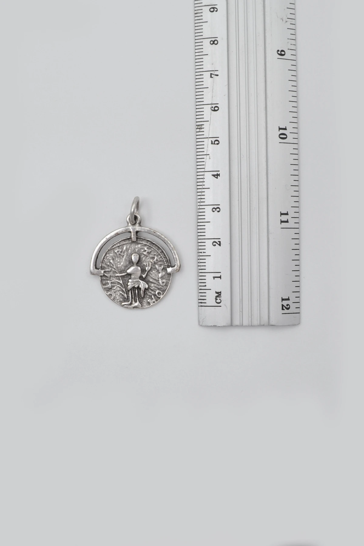 Bohem Roma Dönemi Sikke Kolye Ucu - Gümüş ( Silver ) Renk