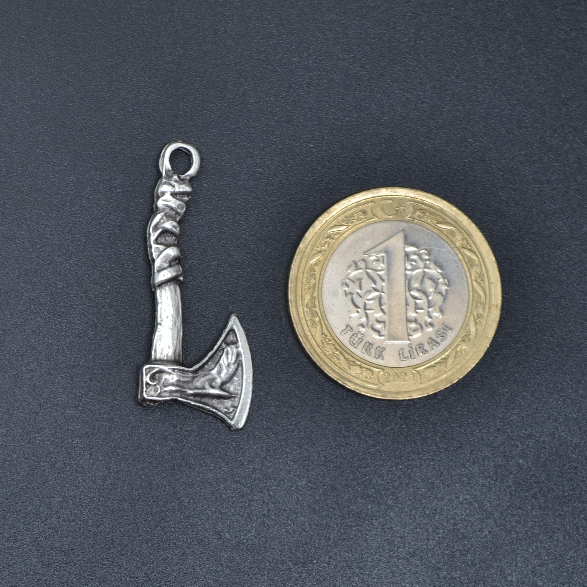 Viking Balta Kolye Ucu - Gümüş ( Silver ) Renk
