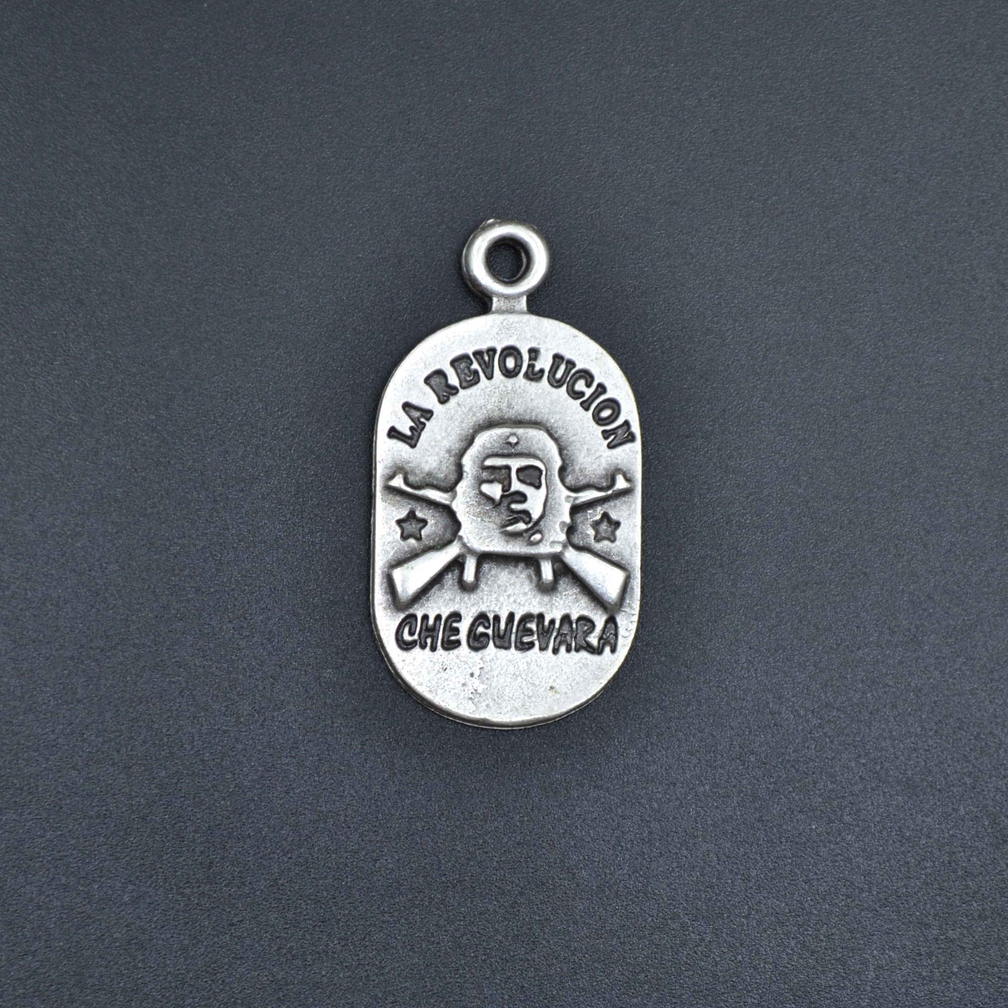 Devrim - Che Guevara - La Revolucion Kolye - Gümüş ( Silver ) Renk - 60 cm Örme Zincir Kolye
