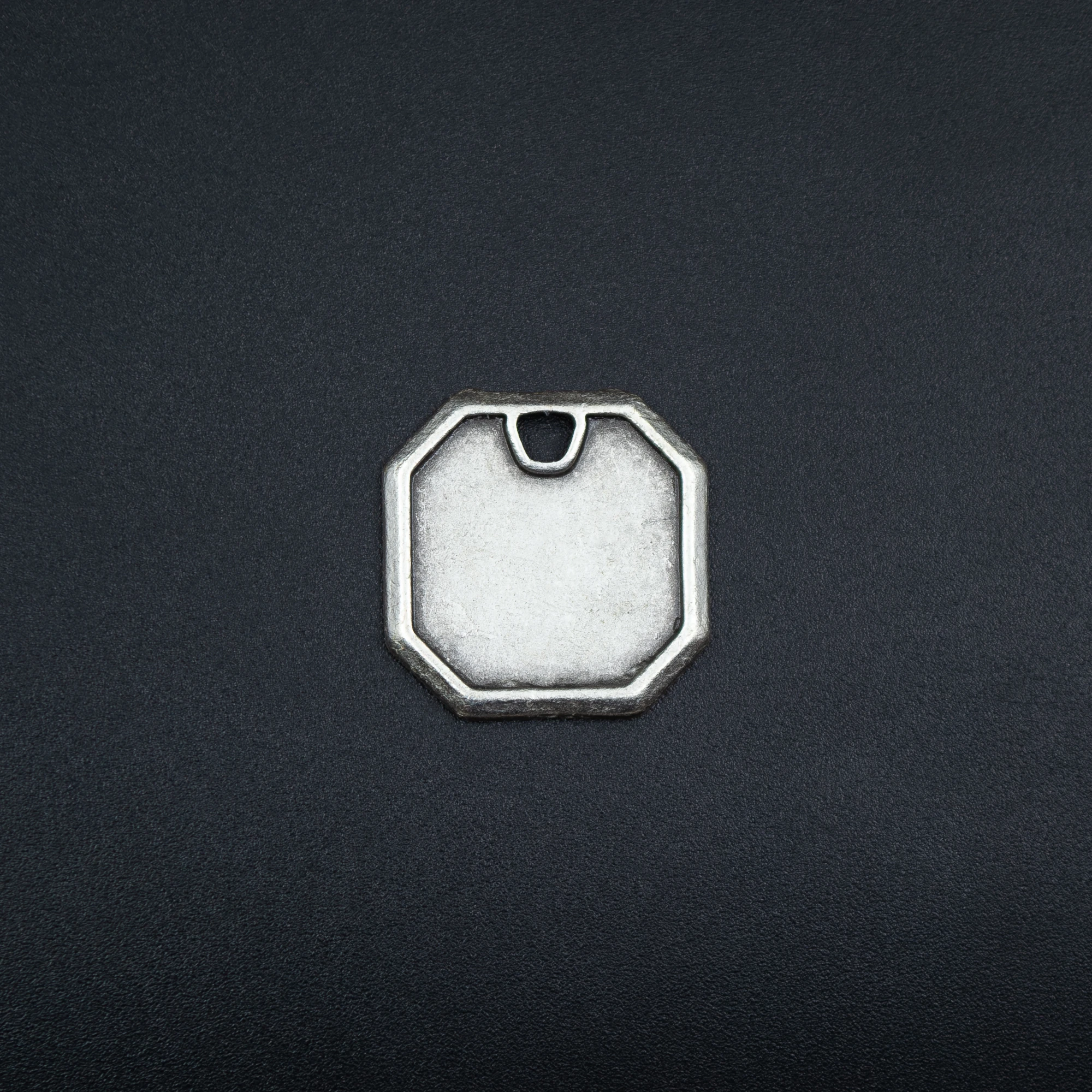 Geometrik Kolye - Gümüş ( Silver ) Renk - 60 cm Deri İp Kolye