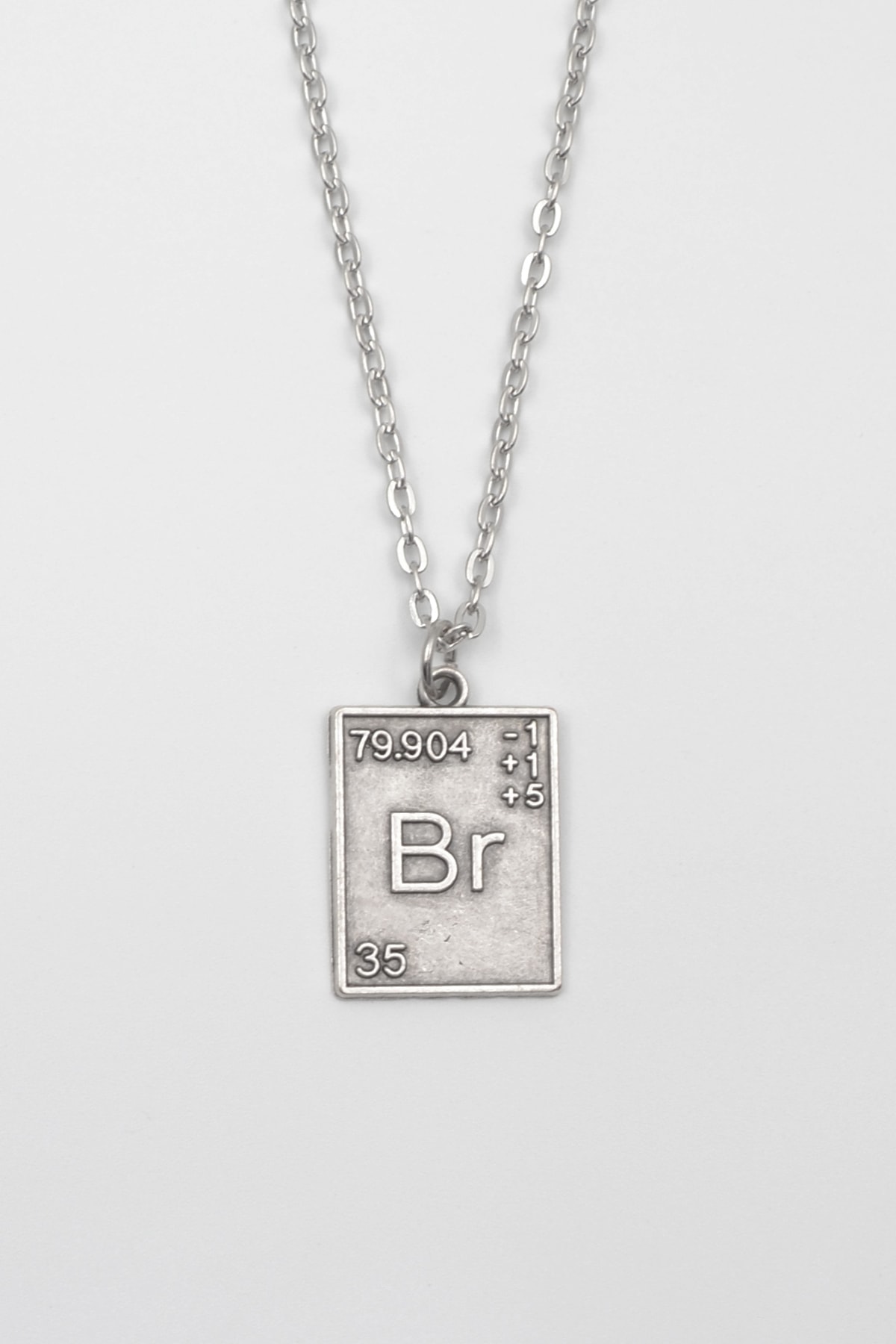 Breaking Bad Br (Brom) Element Kolye - Gümüş ( Silver ) Renk - 60 cm Düz Ezme Zincir Kolye