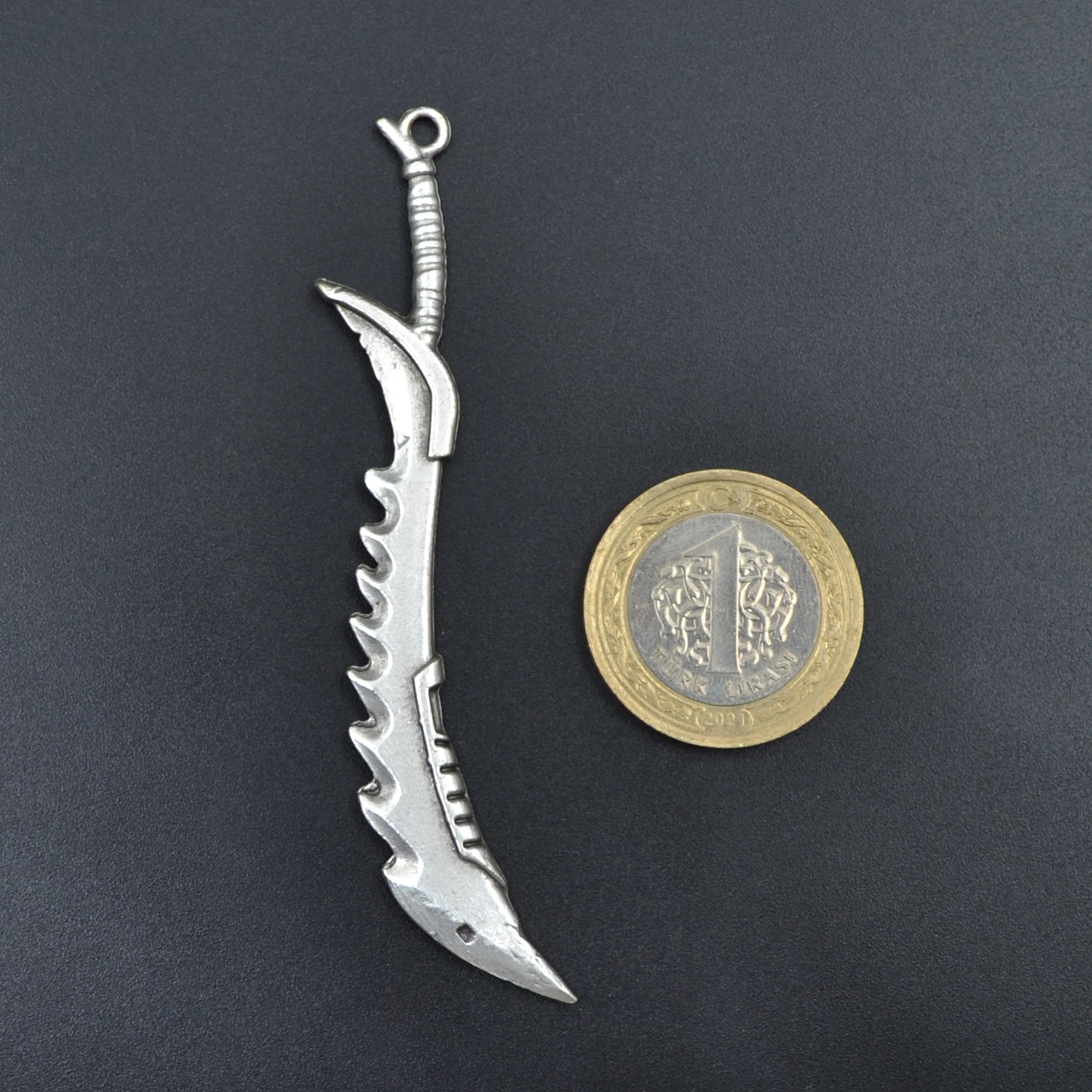 Kılıç Kolye Ucu - Gümüş ( Silver ) Renk