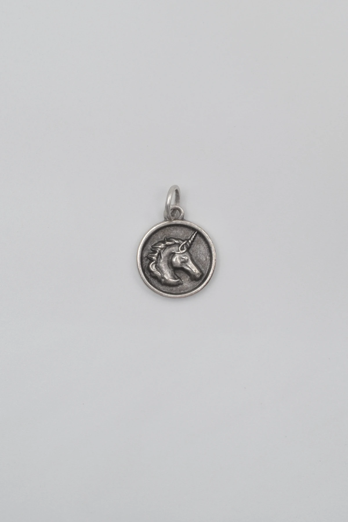 Unicorn - Tekboynuz Örme Zincir Kolye - Antik Gümüş Kaplama - Kadın Erkek - 60 cm