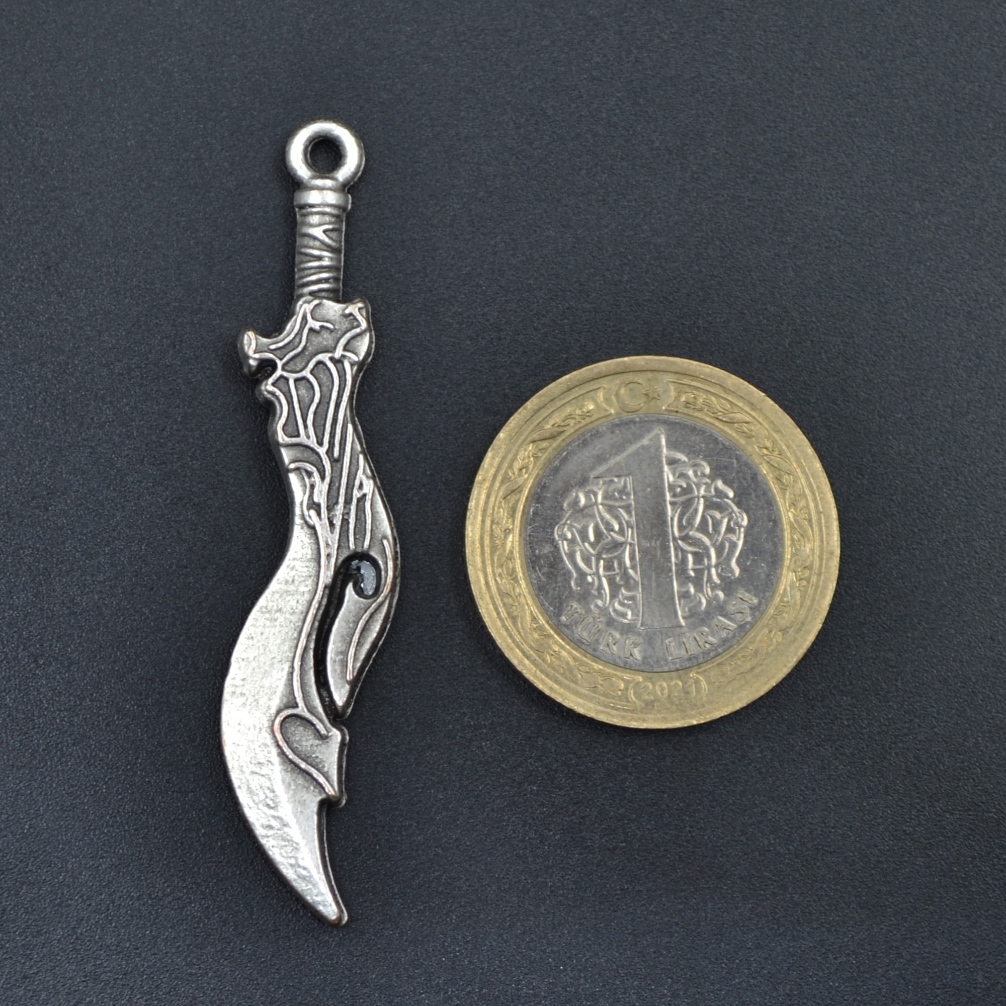 Lol Kılıç Kolye Ucu - Gümüş ( Silver ) Renk