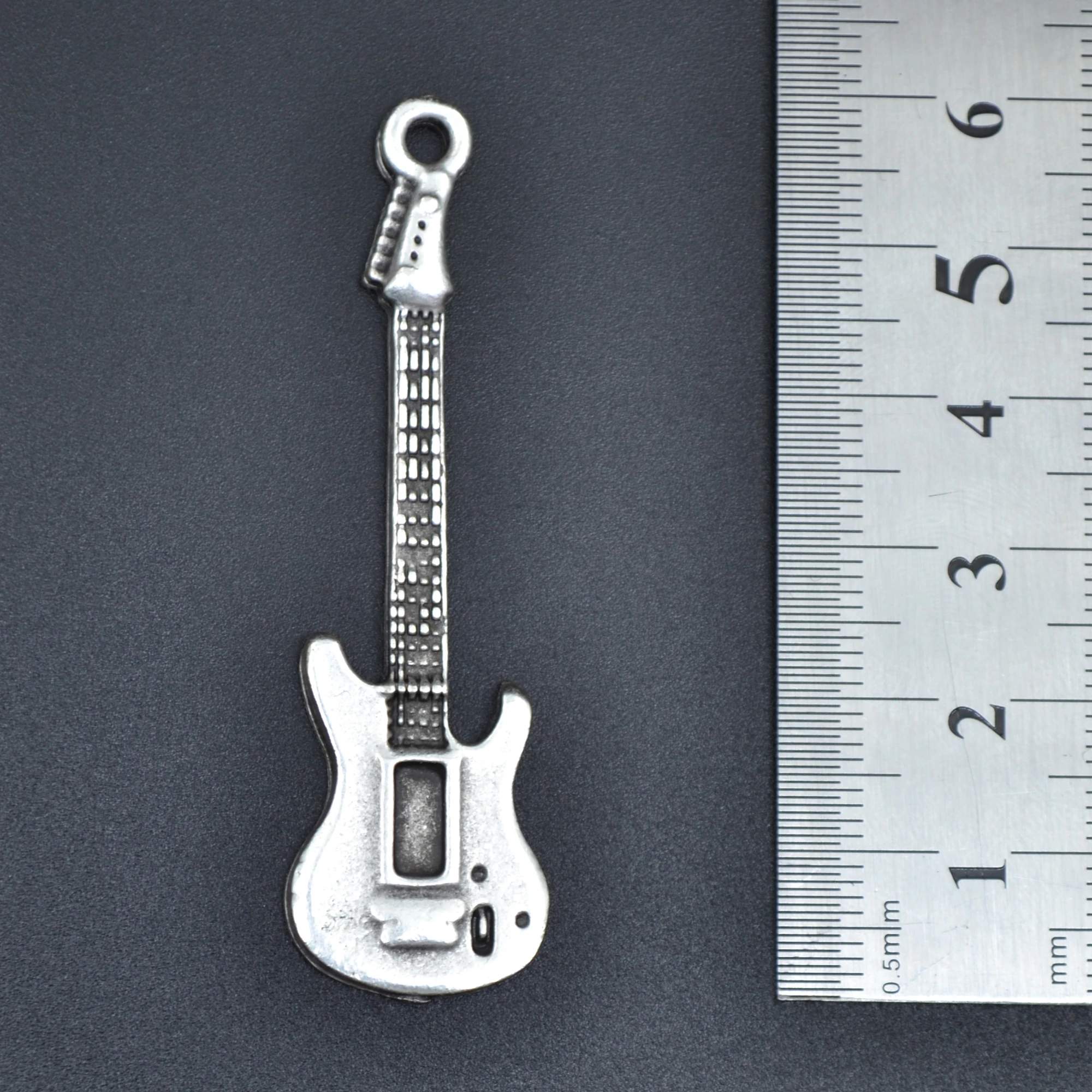 Elektro Gitar Kolye Ucu - Gümüş ( Silver ) Renk
