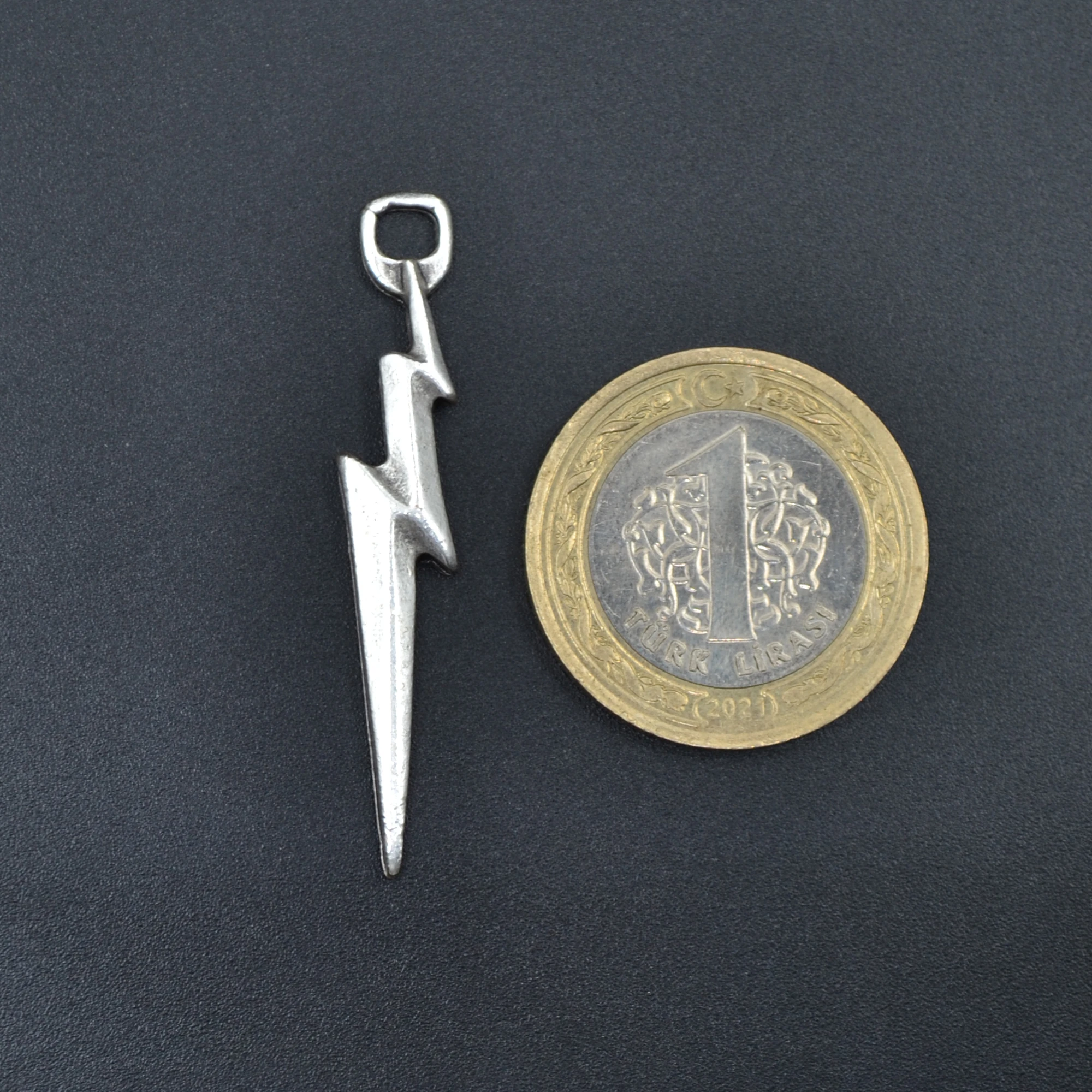 Şimşek Flash Kolye - Gümüş ( Silver ) Renk - 60 cm Düz Ezme Zincir Kolye