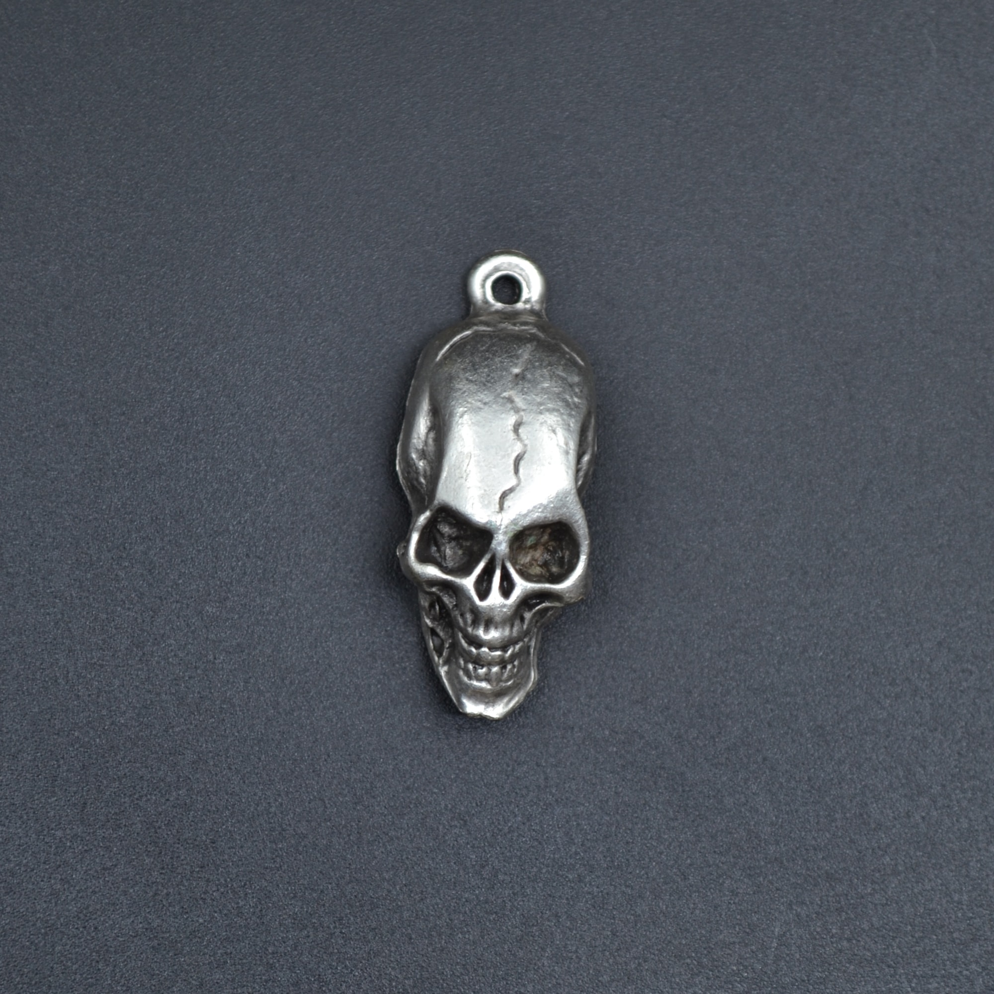 Kuru Kafa Kolye - Gümüş ( Silver ) Renk - 60 cm Deri İp Kolye