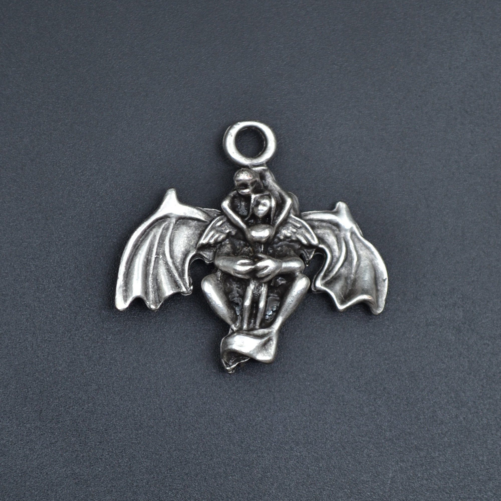 Ejderha ve Kız Kolye - Gümüş ( Silver ) Renk - 60 cm Düz Ezme Zincir Kolye