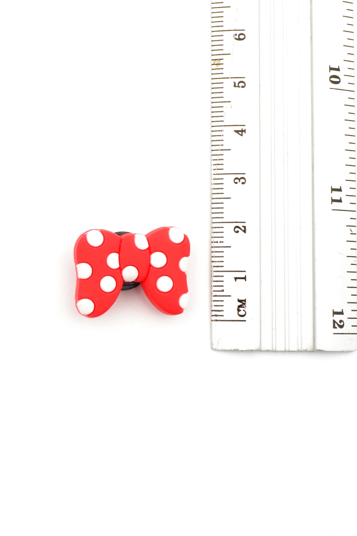 Minnie Mouse Kırmızı Puantiyeli Fiyonk Terlik Süsü - 3D Terlik Süsü Figürü