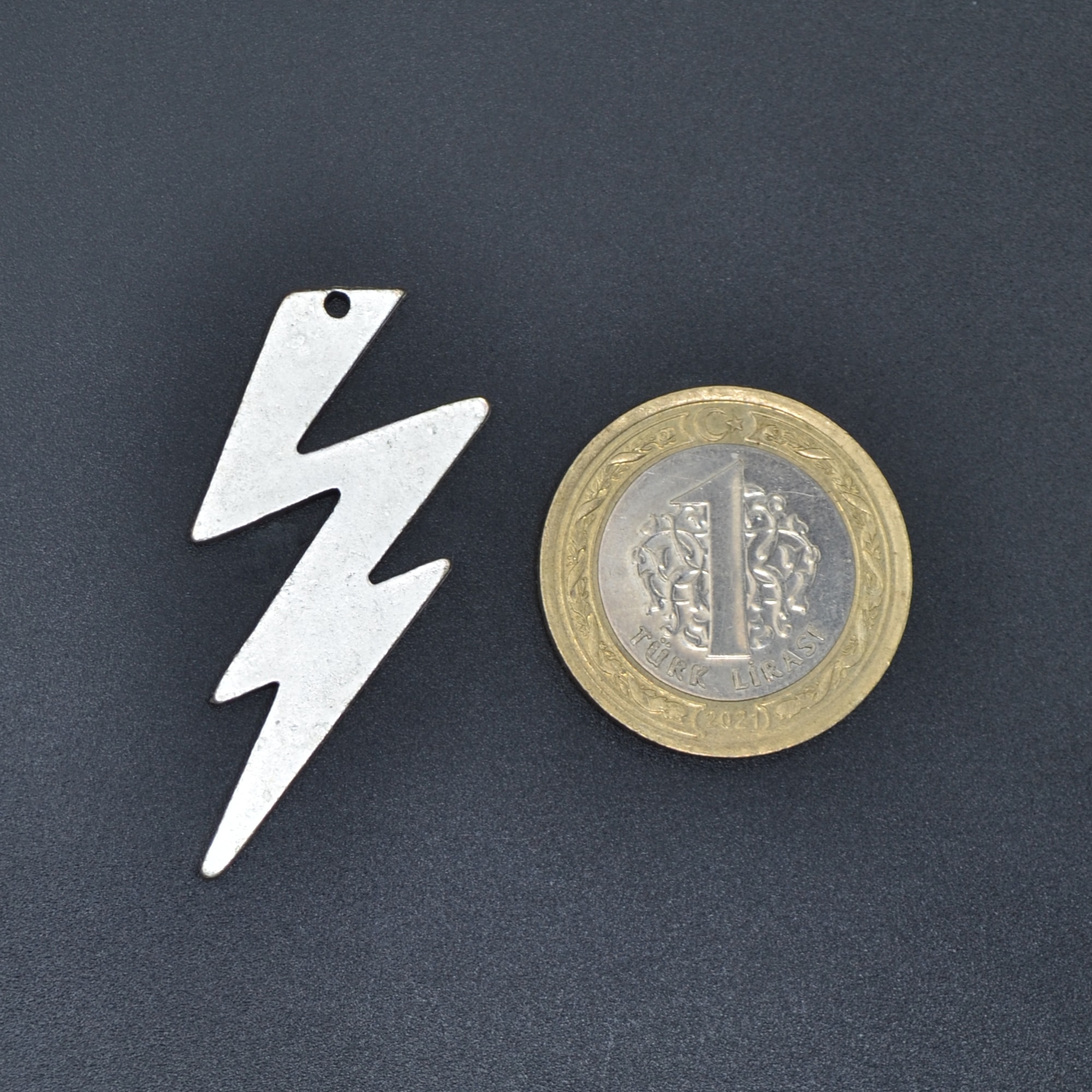 Şimşek Flash Kolye - Gümüş ( Silver ) Renk - 60 cm Düz Ezme Zincir Kolye