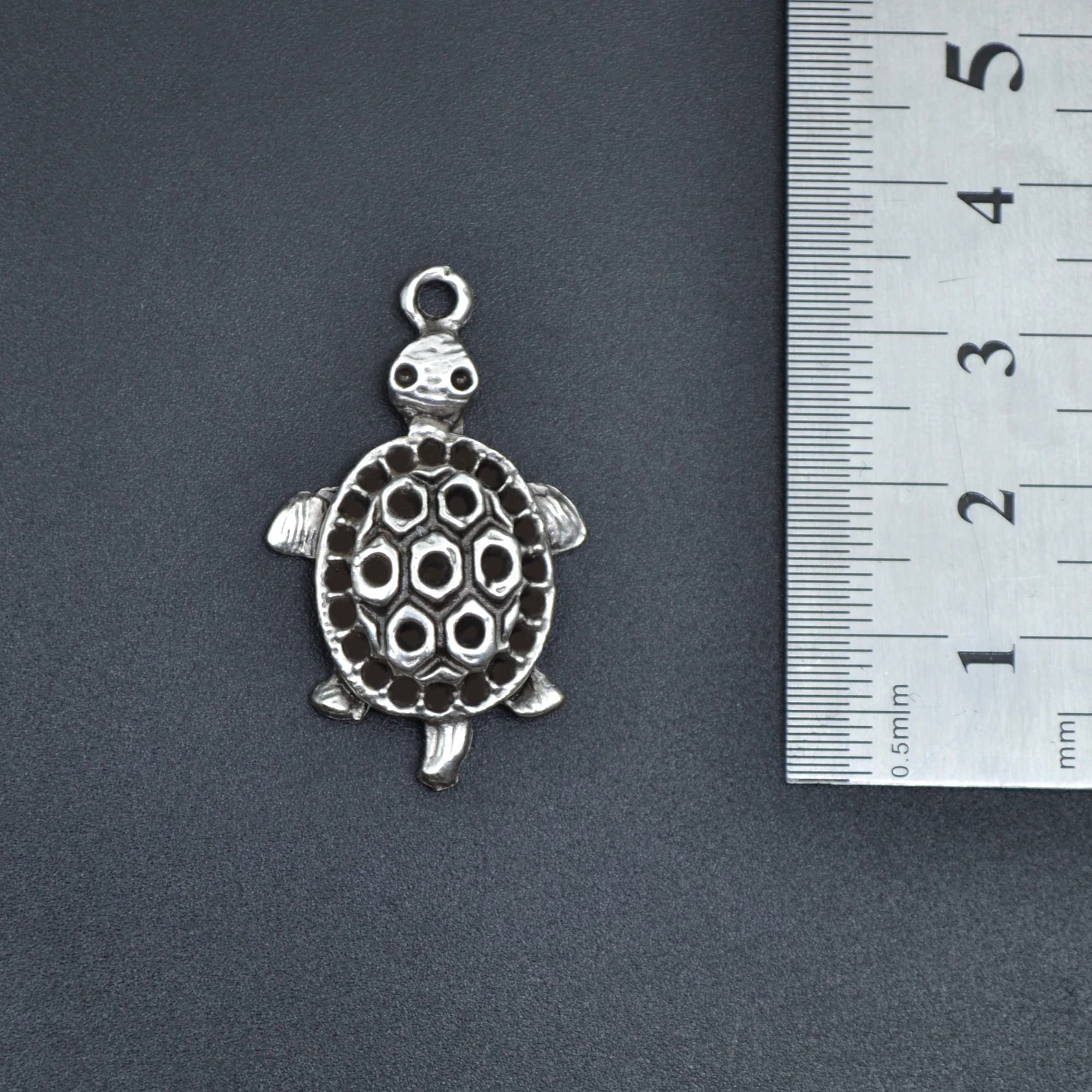 Kaplumbağ Kolye Ucu - Gümüş ( Silver ) Renk