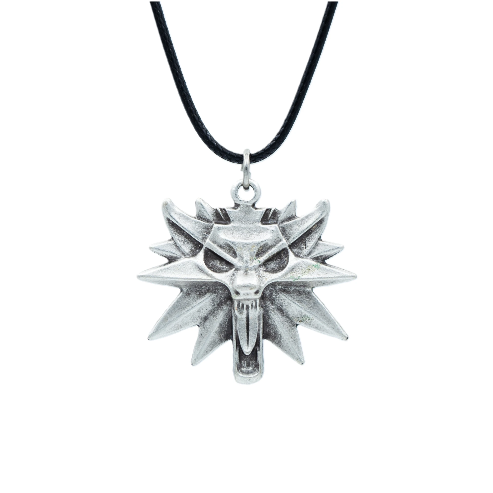 The Witcher 3 Boyutlu Kolye - Gümüş ( Silver ) Renk - 60 cm Deri İp Kolye