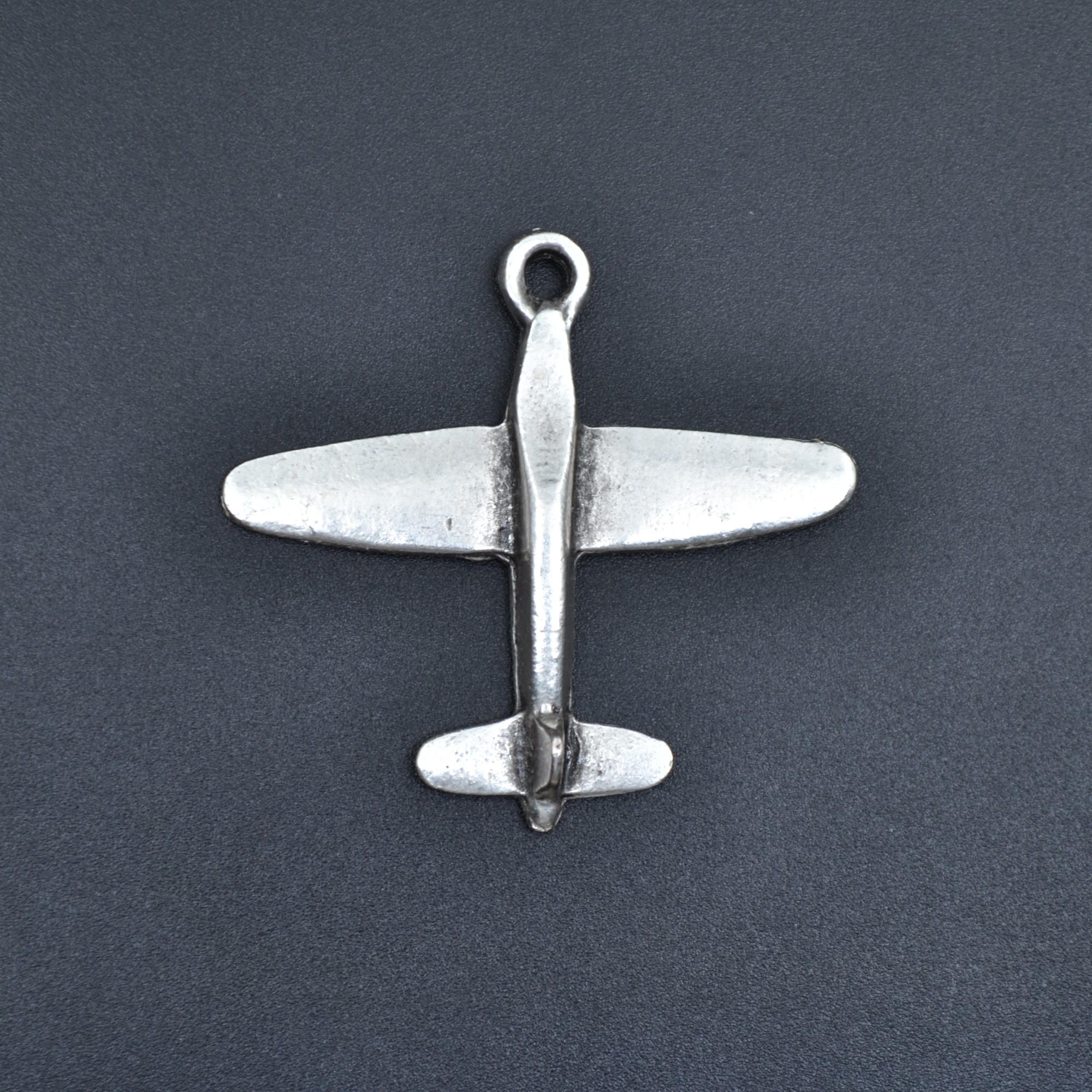 Uçak Kolye - Gümüş ( Silver ) Renk - 60 cm Deri İp Kolye