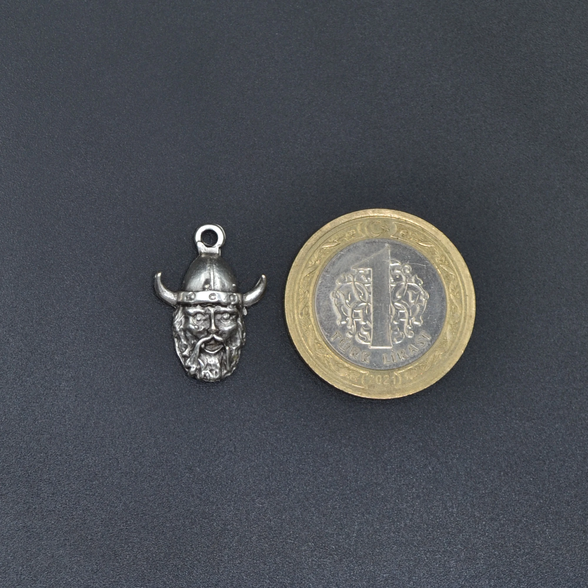 Minimal Viking Savaşçı Kolye Ucu - Gümüş ( Silver ) Renk